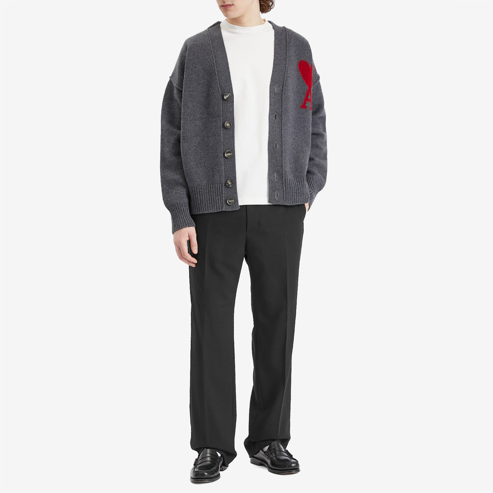 AMI Paris Straight Fit Trousers - Black