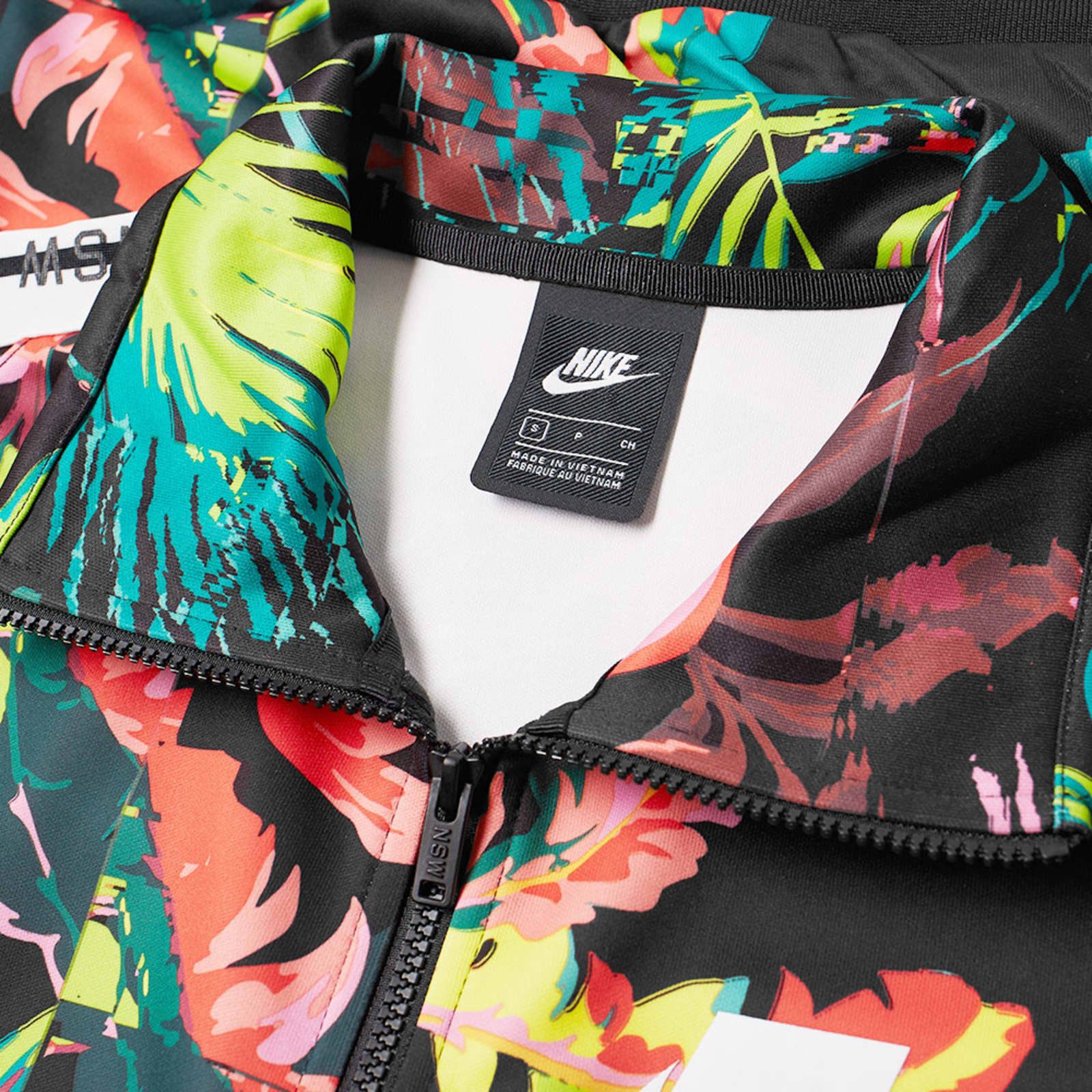 Nike NSW Floral Track Jacket Cyber, Black & White END. (US)