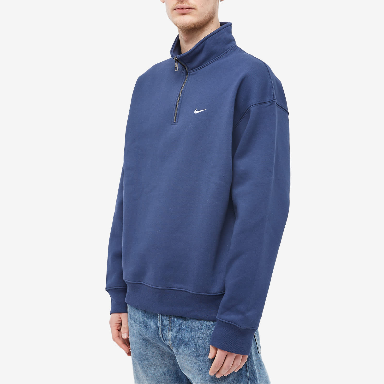 Nike Solo Swoosh Quarter-Zip - Midnight Navy & White