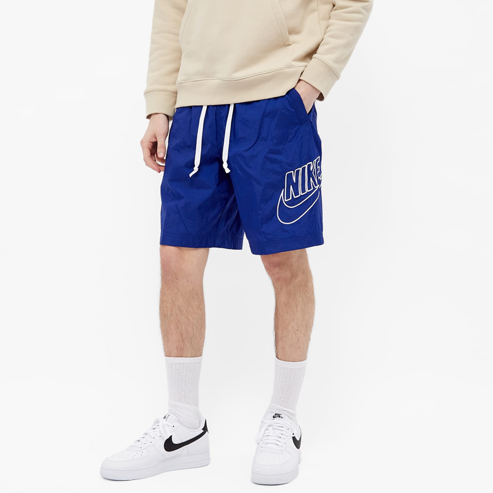 royal blue nike woven shorts