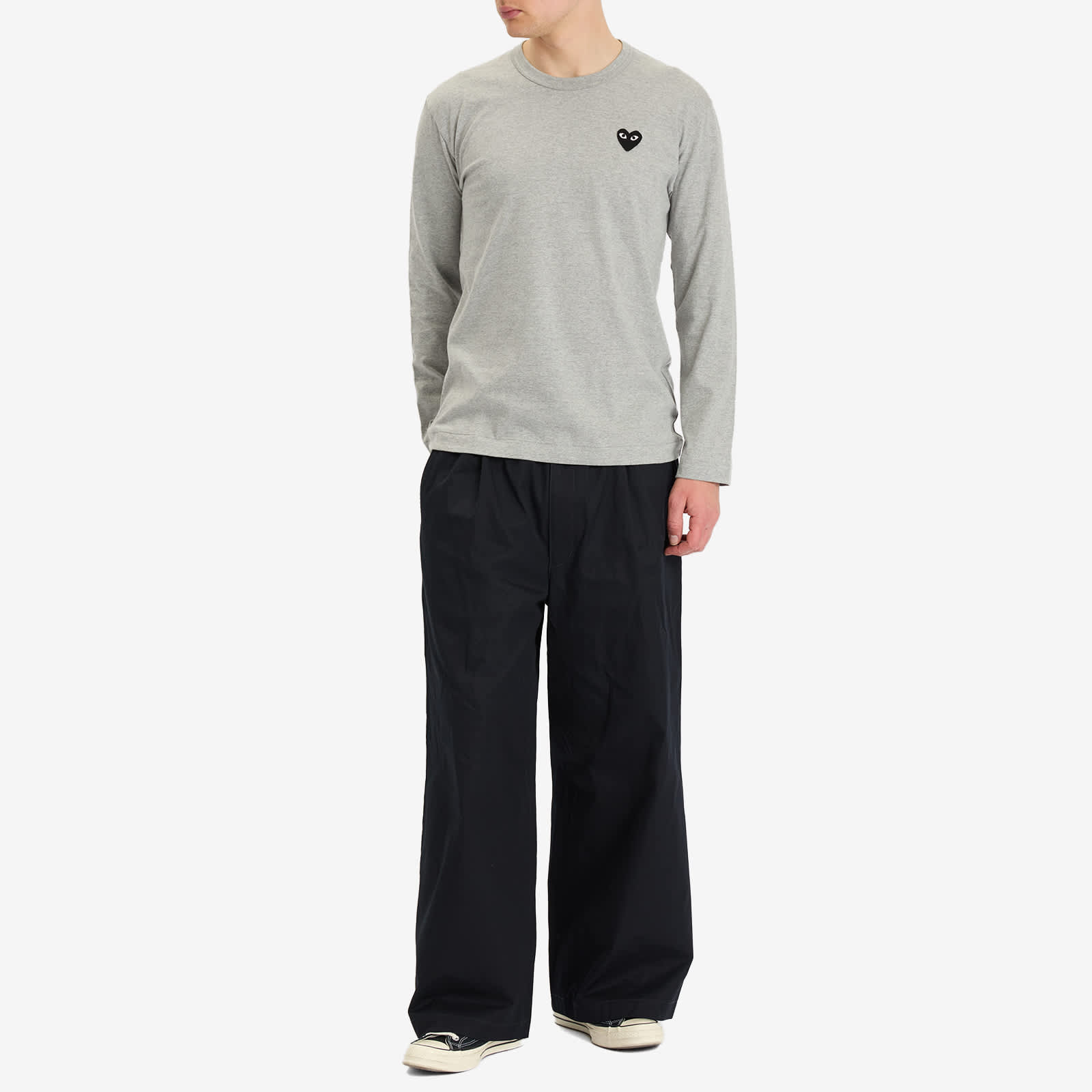 Comme des Garçons Play Long Sleeve T-Shirt - Grey & Black