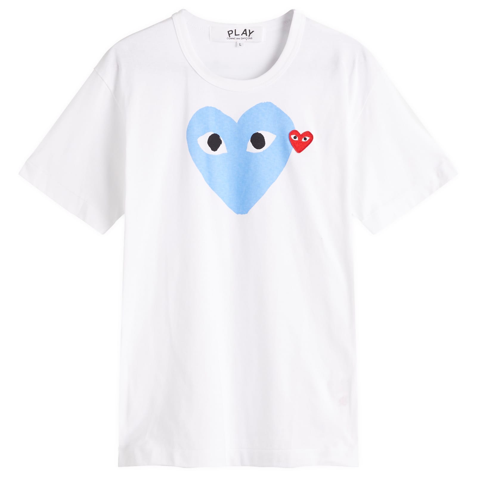 Comme des Garçons Play Red Heart Colour Heart T-Shirt - White, Red & Blue