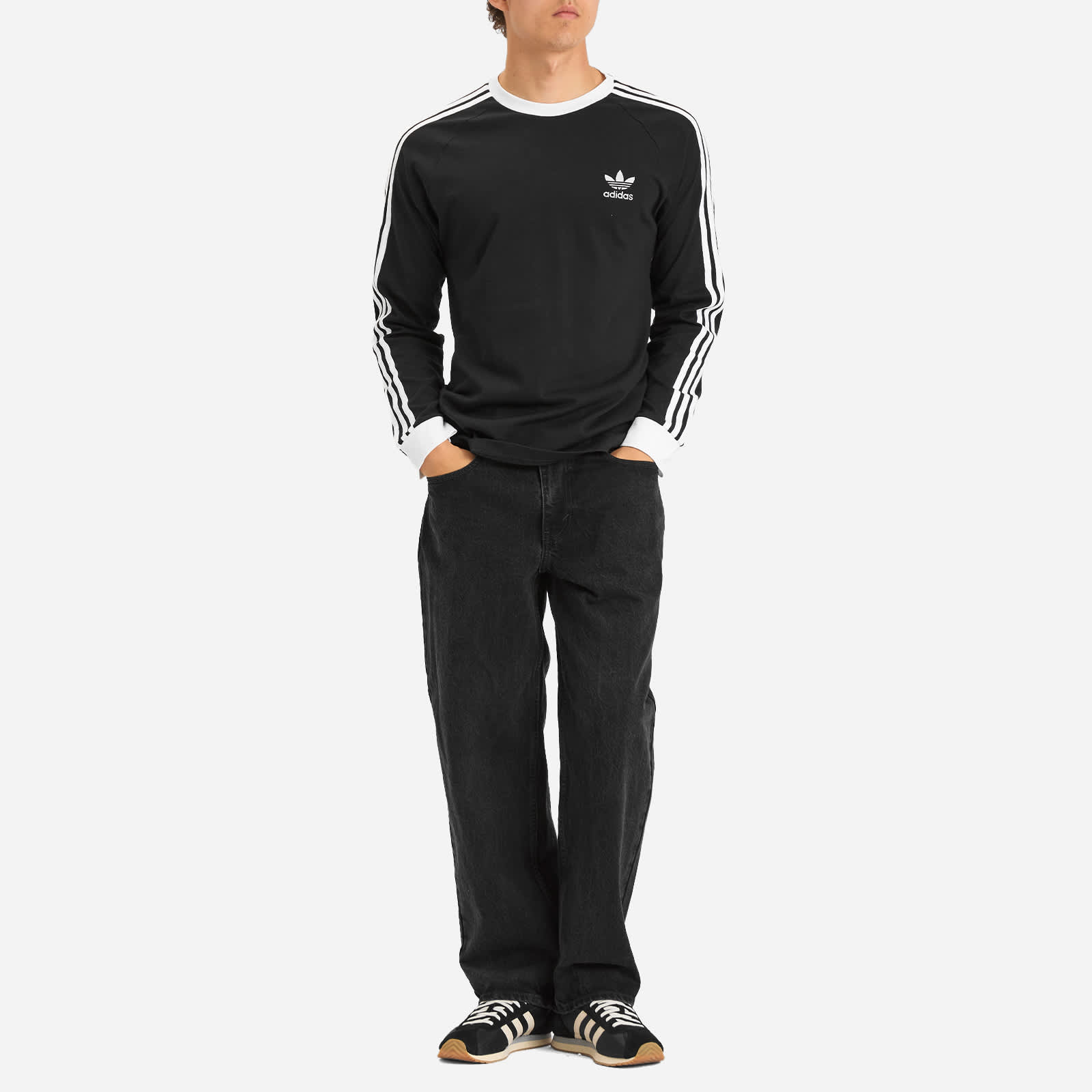 Adidas Long Sleeve 3 Stripe T-Shirt
