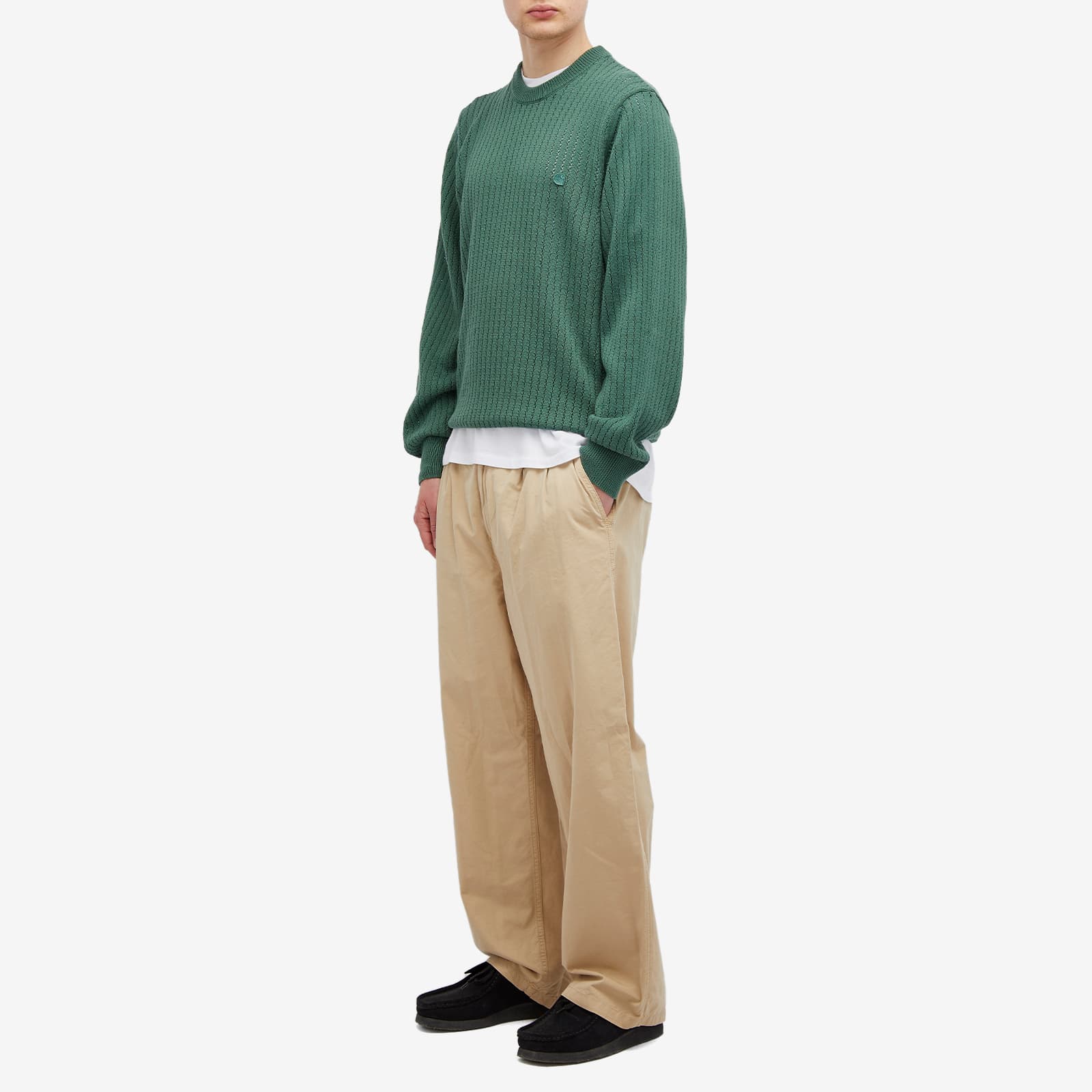 Carhartt WIP Caleb Fisherman Jumper - Duck Green