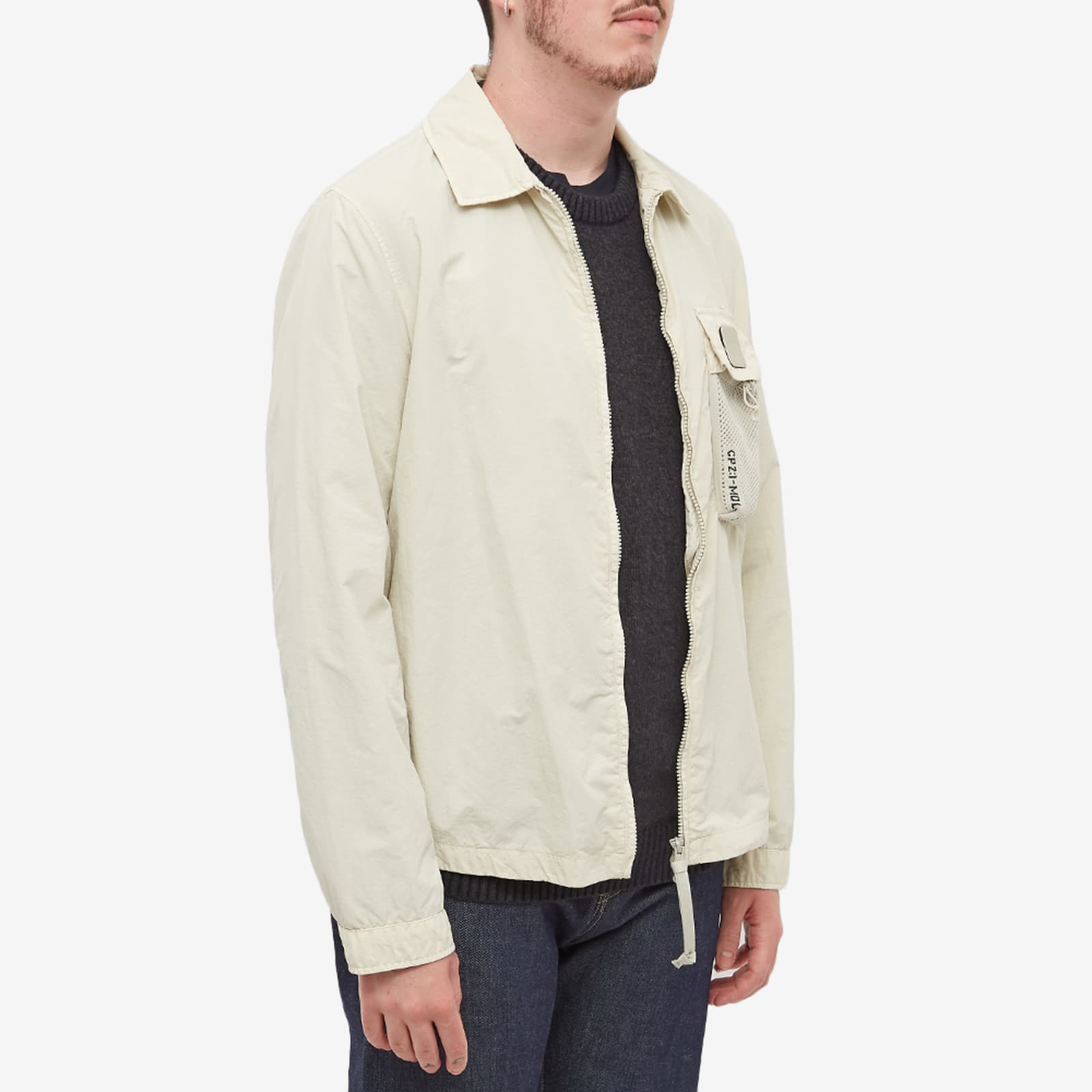 C.P. Company Metropolis Tech Patch Zip Overshirt Pelican END. (NL)