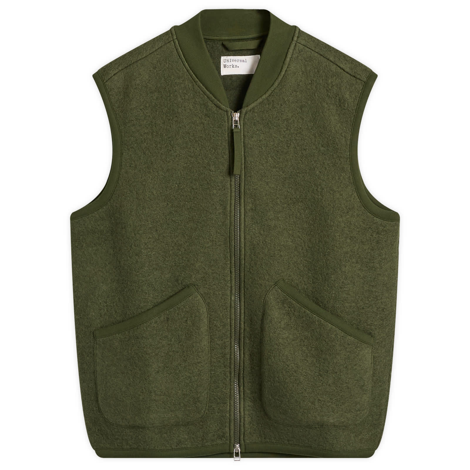 Universal Works Wool Fleece Zip Bomber - Presented by END. - Olive