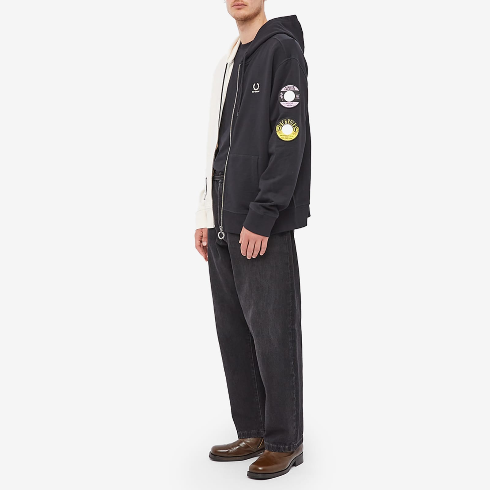 Fred perry black zip hoodie clearance
