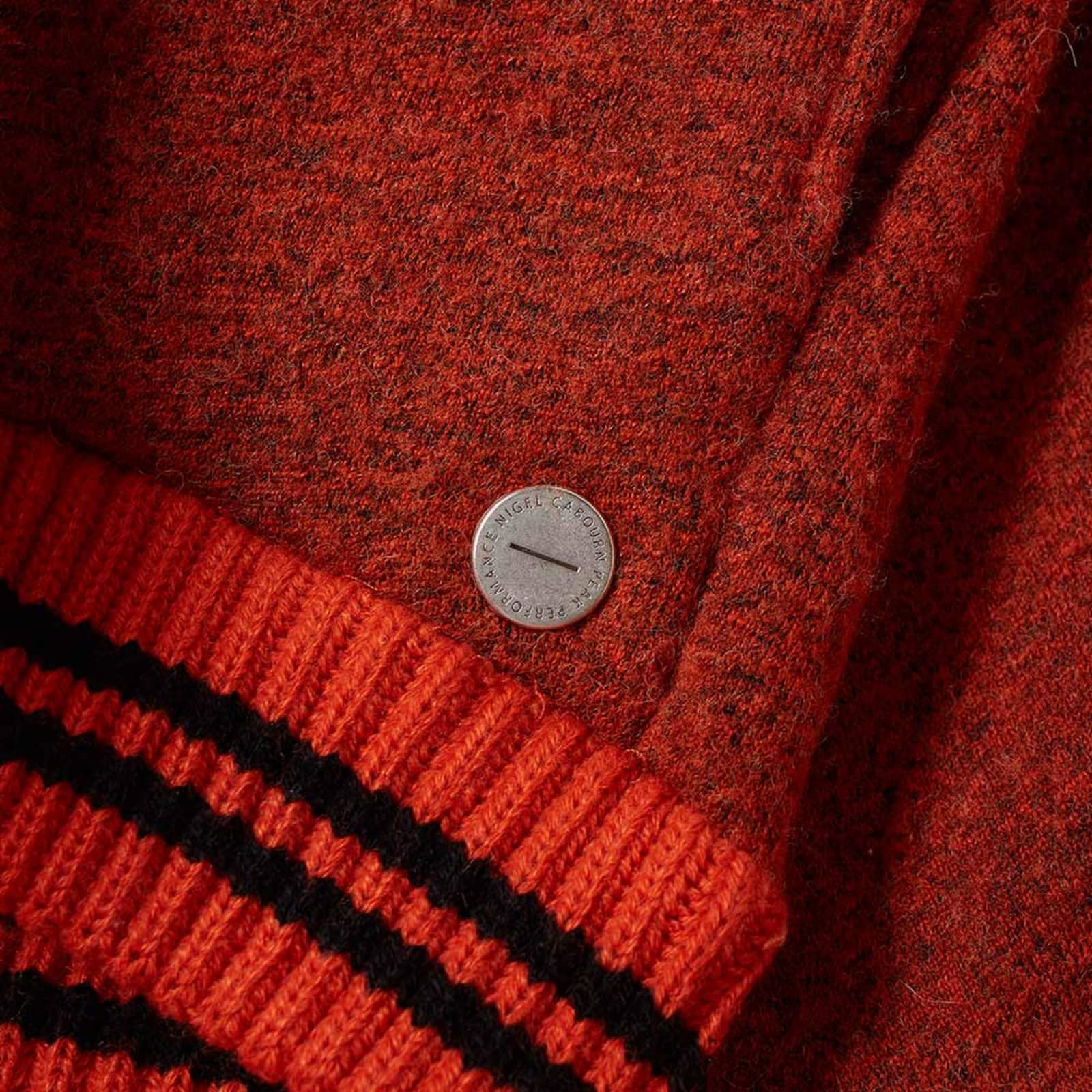 Nigel Cabourn x Peak Performance Wool Zip Fleece Jacket Orange END.