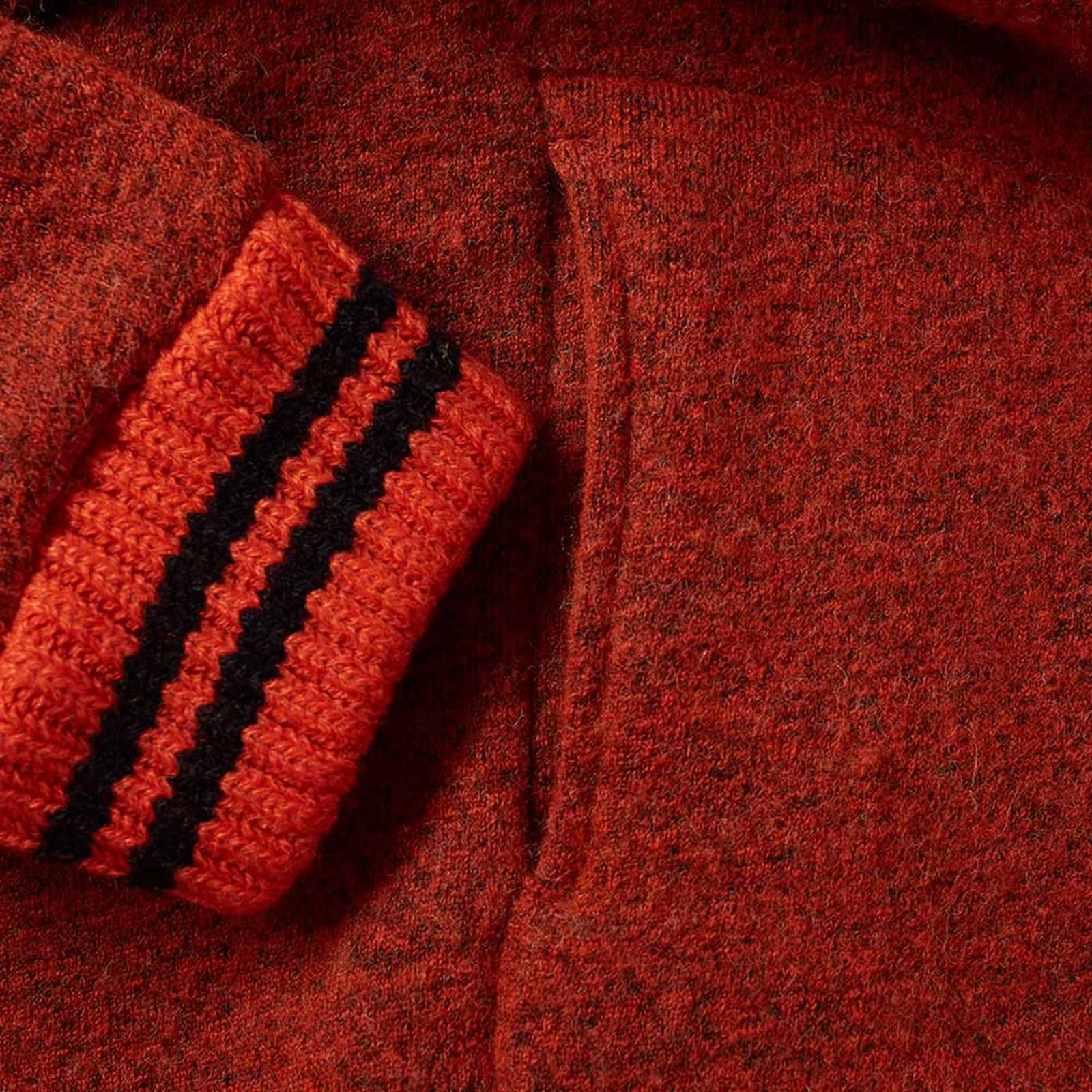 Nigel Cabourn x Peak Performance Wool Zip Fleece Jacket Orange END.
