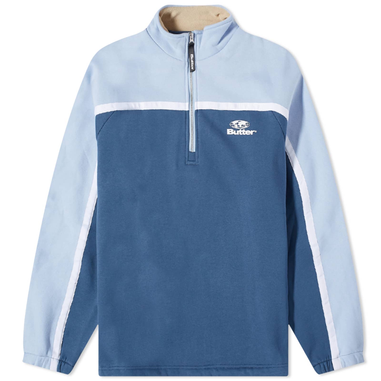 Butter Goods Northcliffe 1/4 Zip Sweat Sky Blue & Navy END.