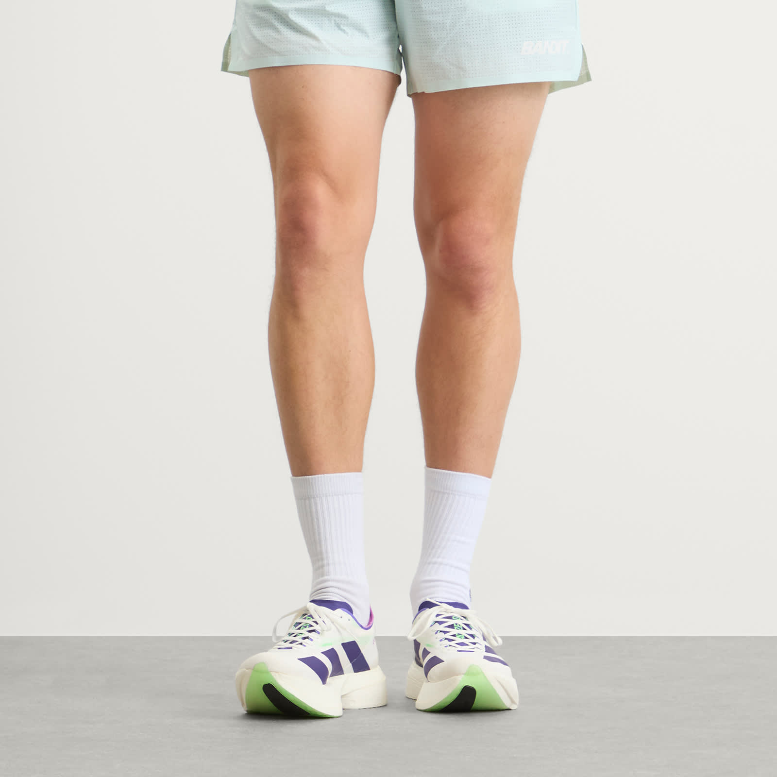 adidas Adizero Adios Pro 4 Sneaker - White, Collegiate Purple & Lime Burst