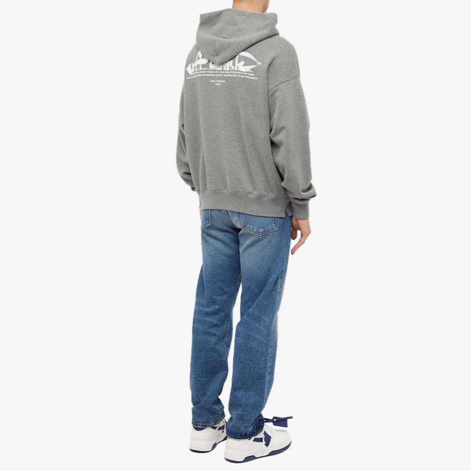 OffWhite Paint Script Skate Hoodie Grey Marl END.