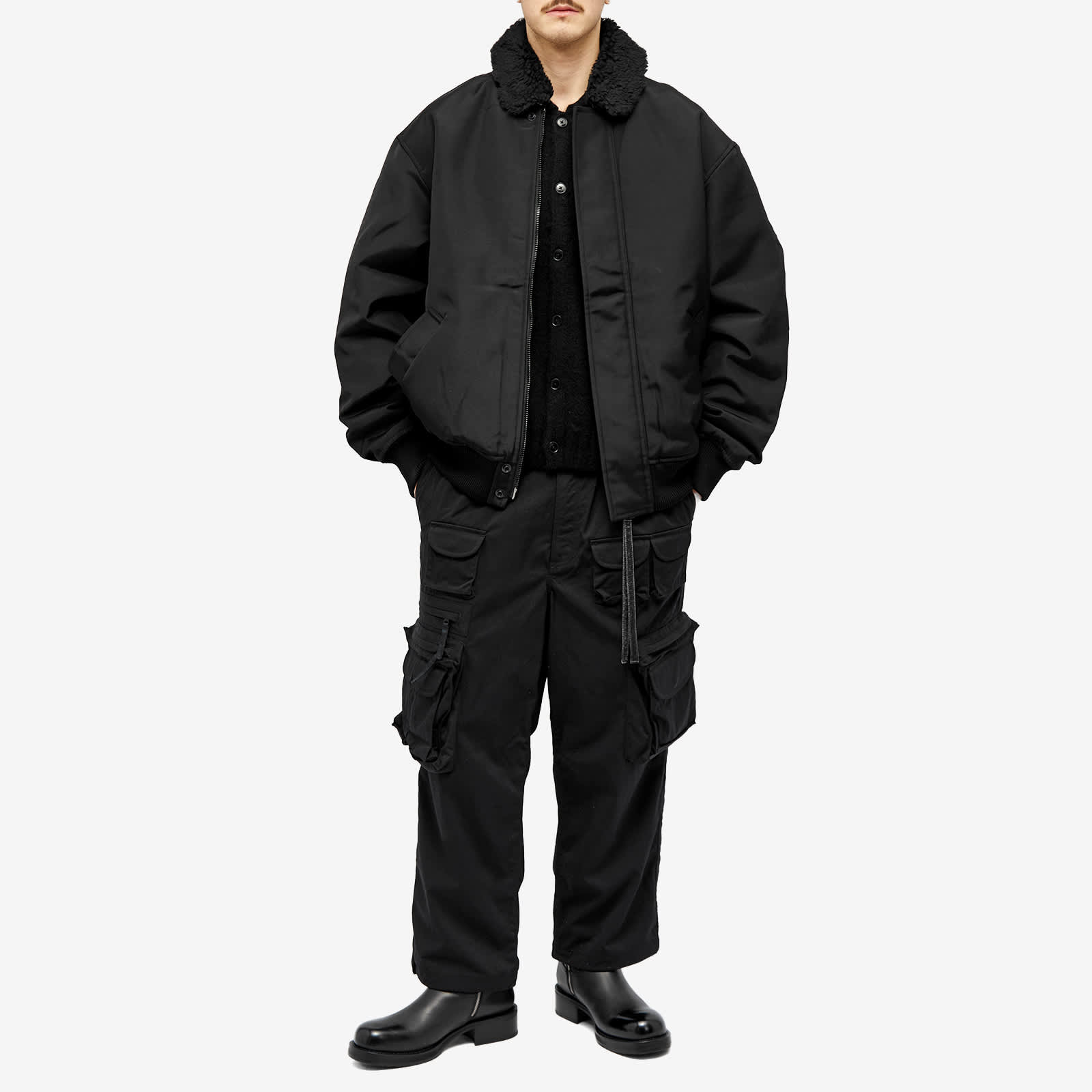 Acne Studios Omagi Heavy Bomber Jacket Black | END. (GB)