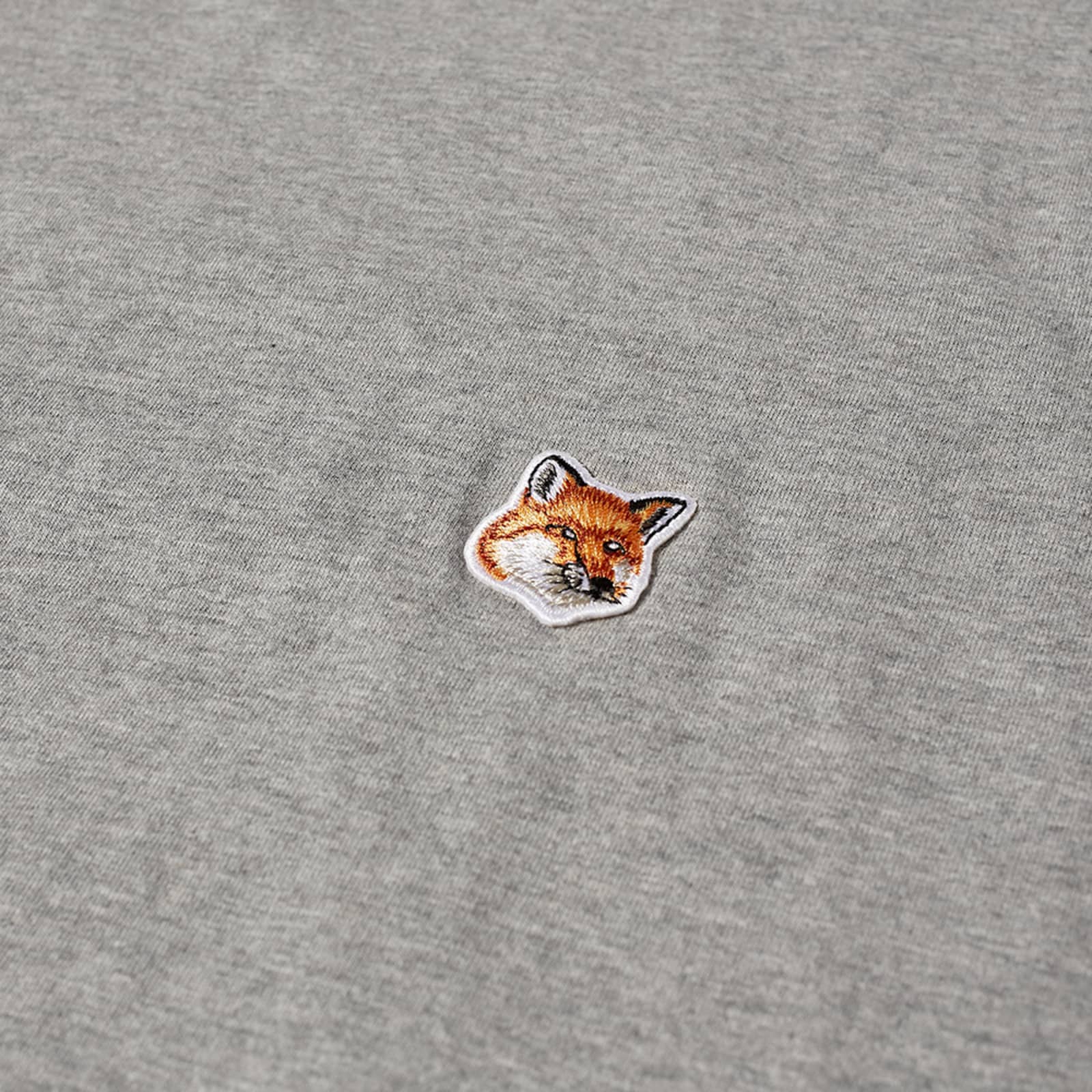 Maison Kitsuné Fox Head Patch T-Shirt - Grey Melange