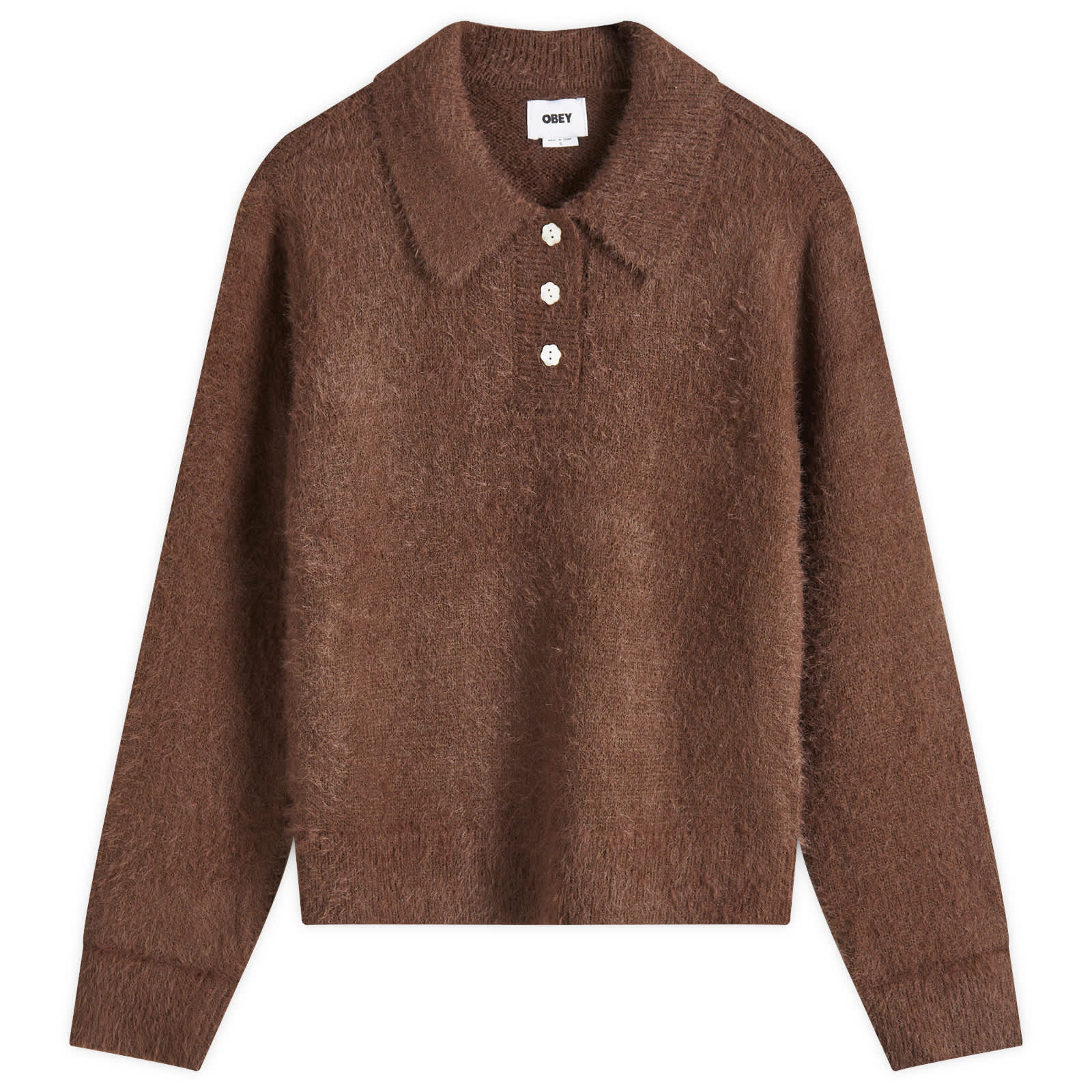 Obey Esme Polo Sweater - Chocolate