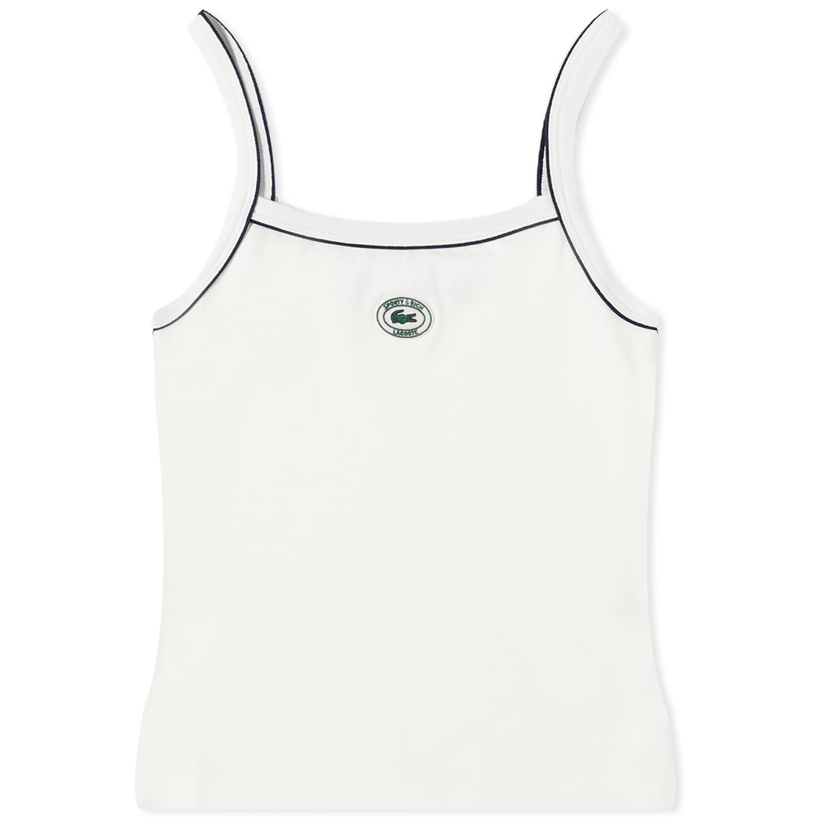 Sporty & Rich x Lacoste Pique Tank Top Farine & Marine END.