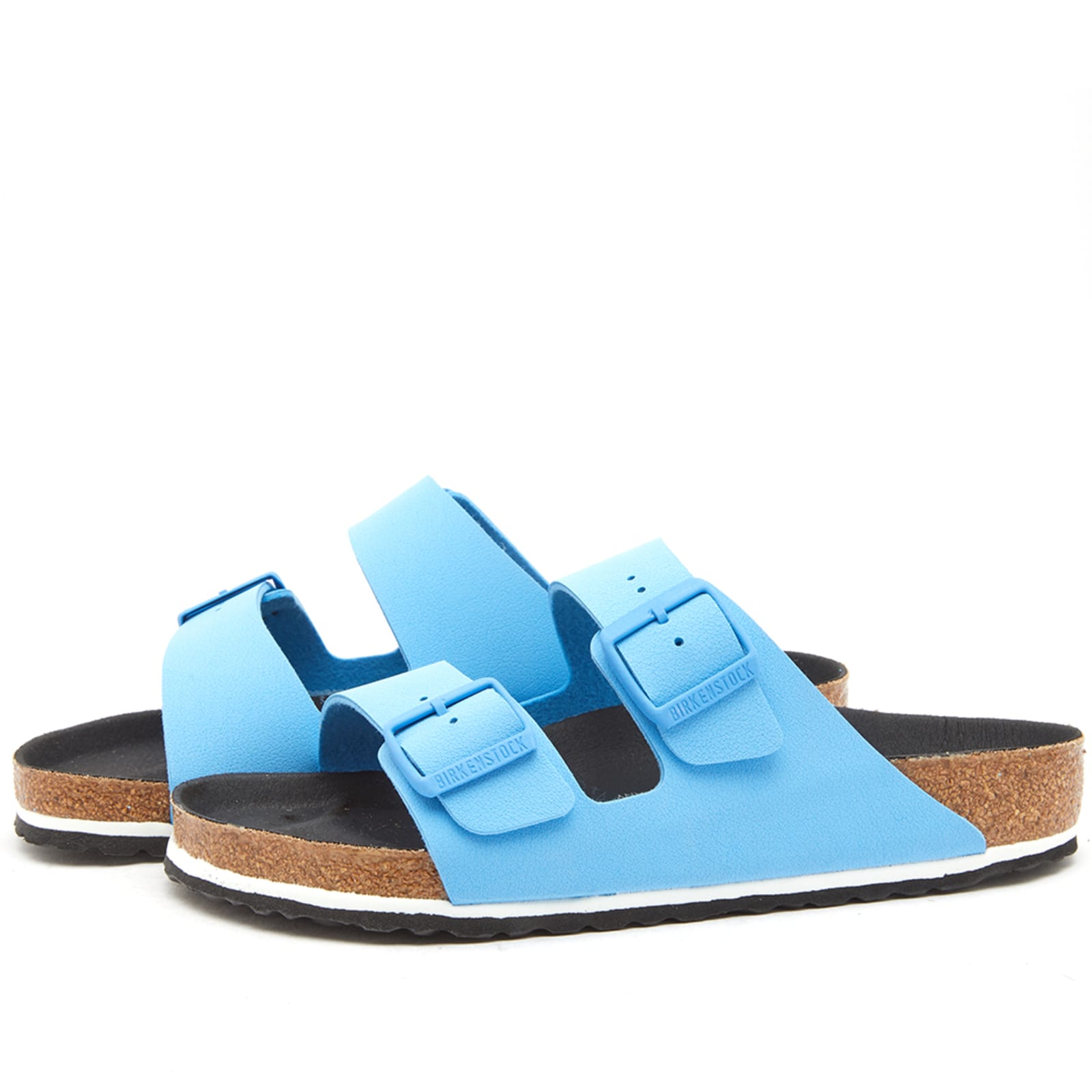 birkenstock arizona metallic blue