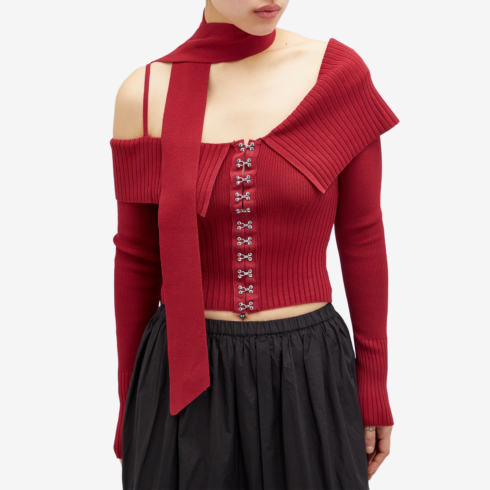 House Of Sunny One Love Rib Knit Top Blood Red END.