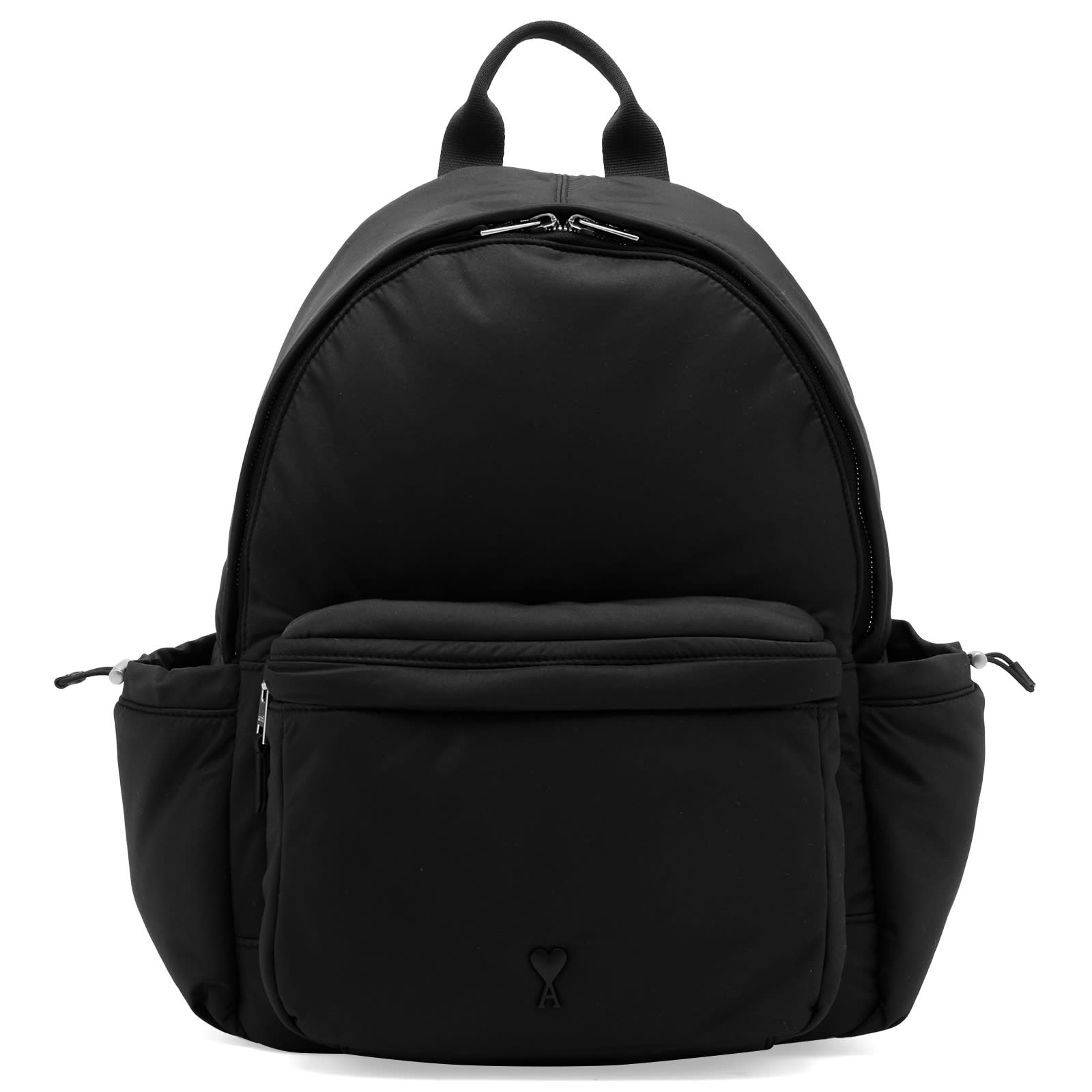 AMI Paris Nylon Ami De Coeur Backpack - Wool Gabardine Black