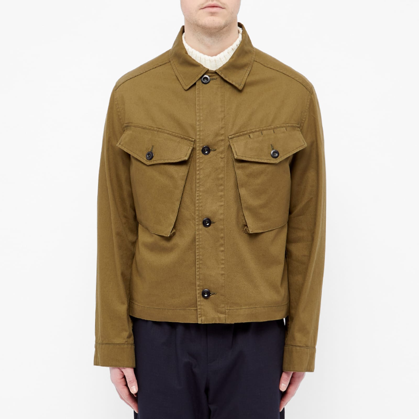 MHL. by Margaret Howell Cropped Army Jacket Khaki END.