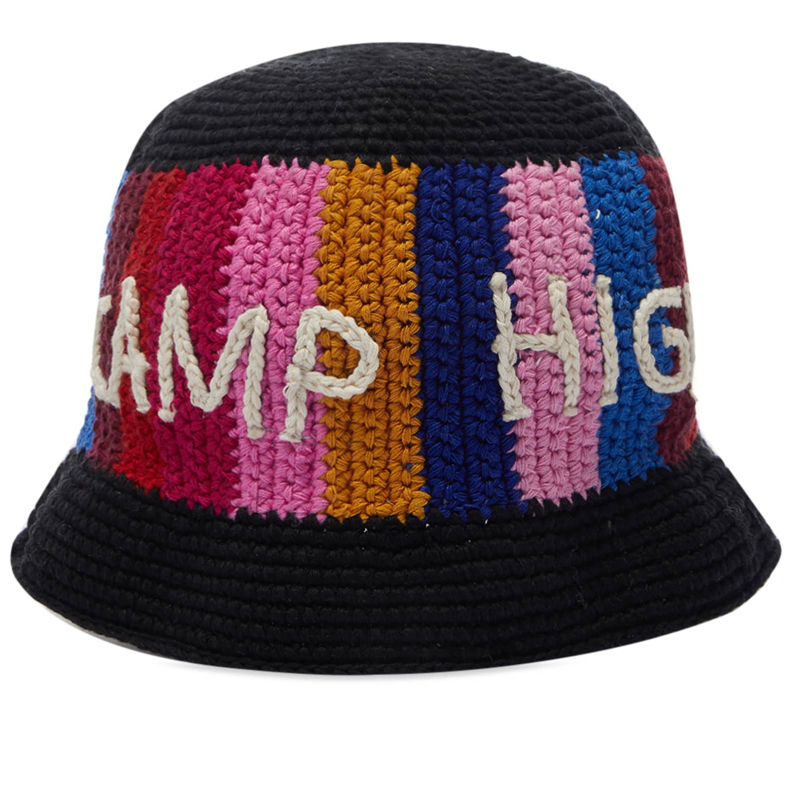 Camp High Carnival Crochet Bucket Hat Rainbow END.