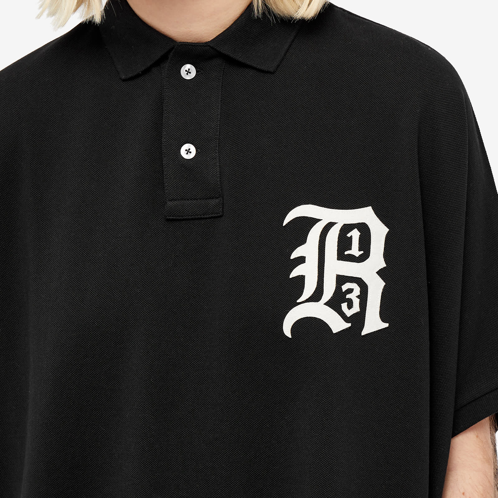 R13 Logo Polo Shirt Dress - Black