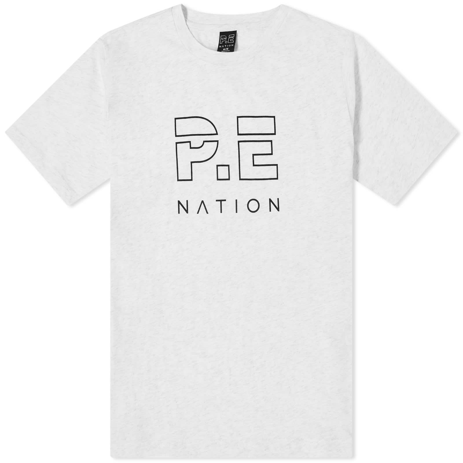 P.E Nation Heads Up Logo TShirt Grey Marl END.