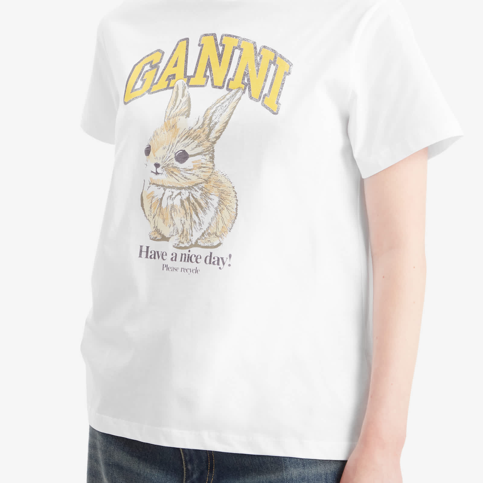 GANNI Basic Jersey Baby Bun Relaxed T-Shirt