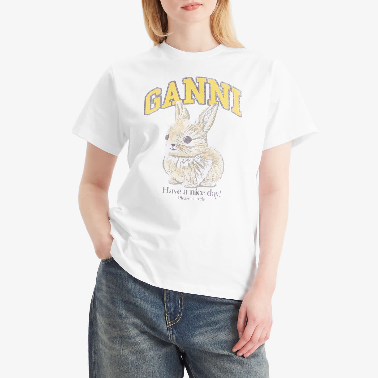GANNI Basic Jersey Baby Bun Relaxed T-Shirt
