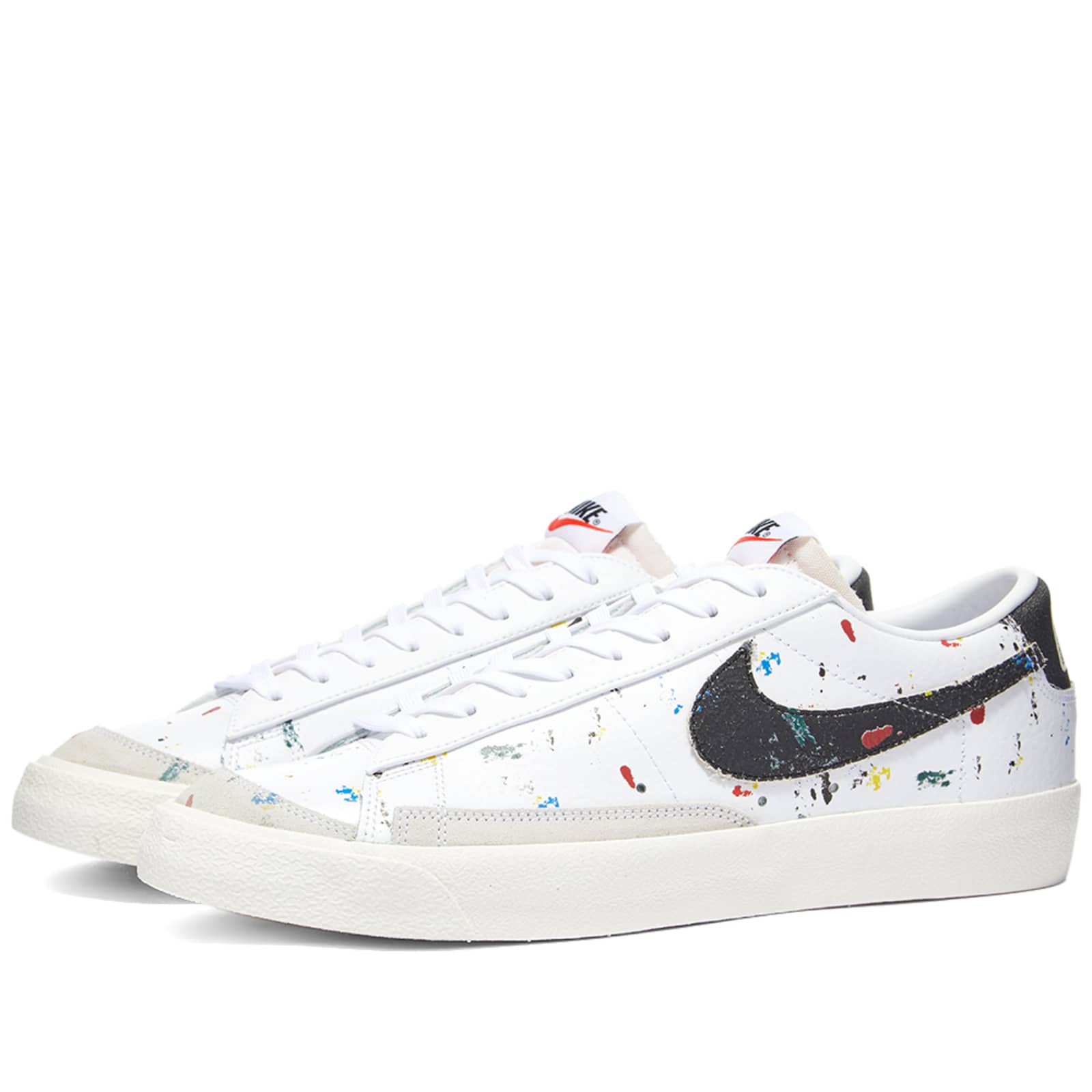 Nike Blazer Mid 77 Bb Paint Splatter White & Black, Sail & Orange END
