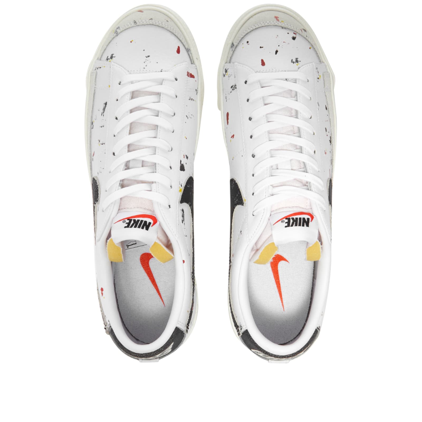 Nike Blazer Mid 77 Bb Paint Splatter White & Black, Sail & Orange END