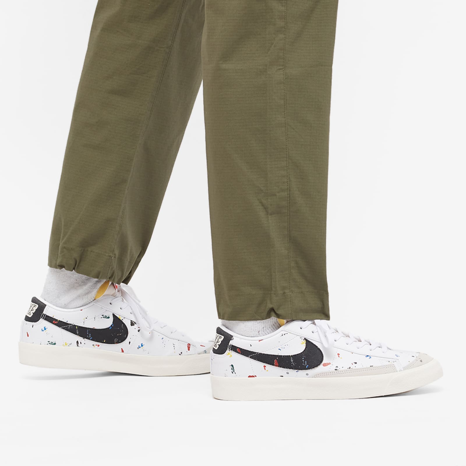 Nike Blazer Mid 77 Bb Paint Splatter White & Black, Sail & Orange END