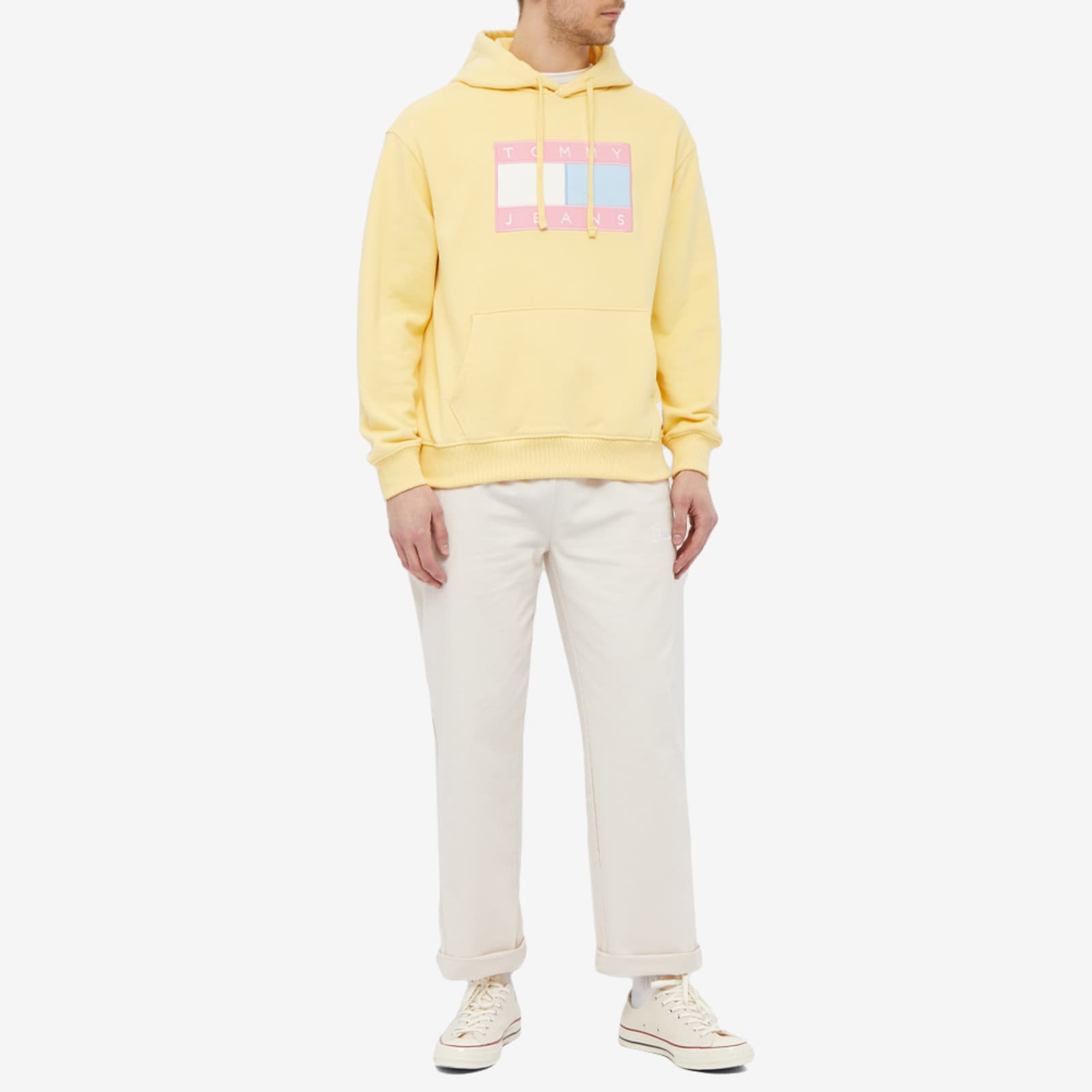 Tommy Jeans TJM Pastel Flag Hoodie Delicate Yellow END.
