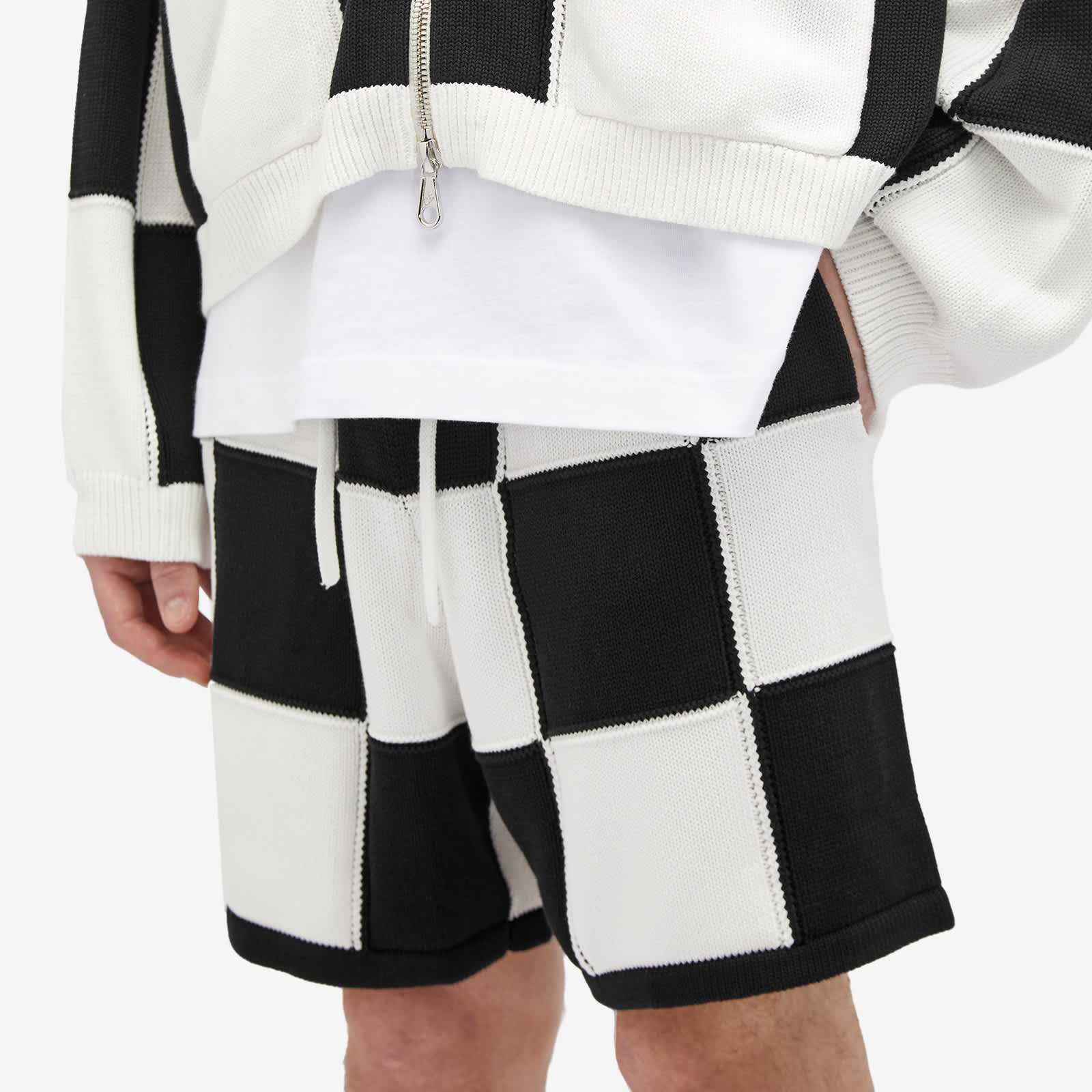 Cole Buxton Checkered Knit Shorts Black & White | END. (GB)