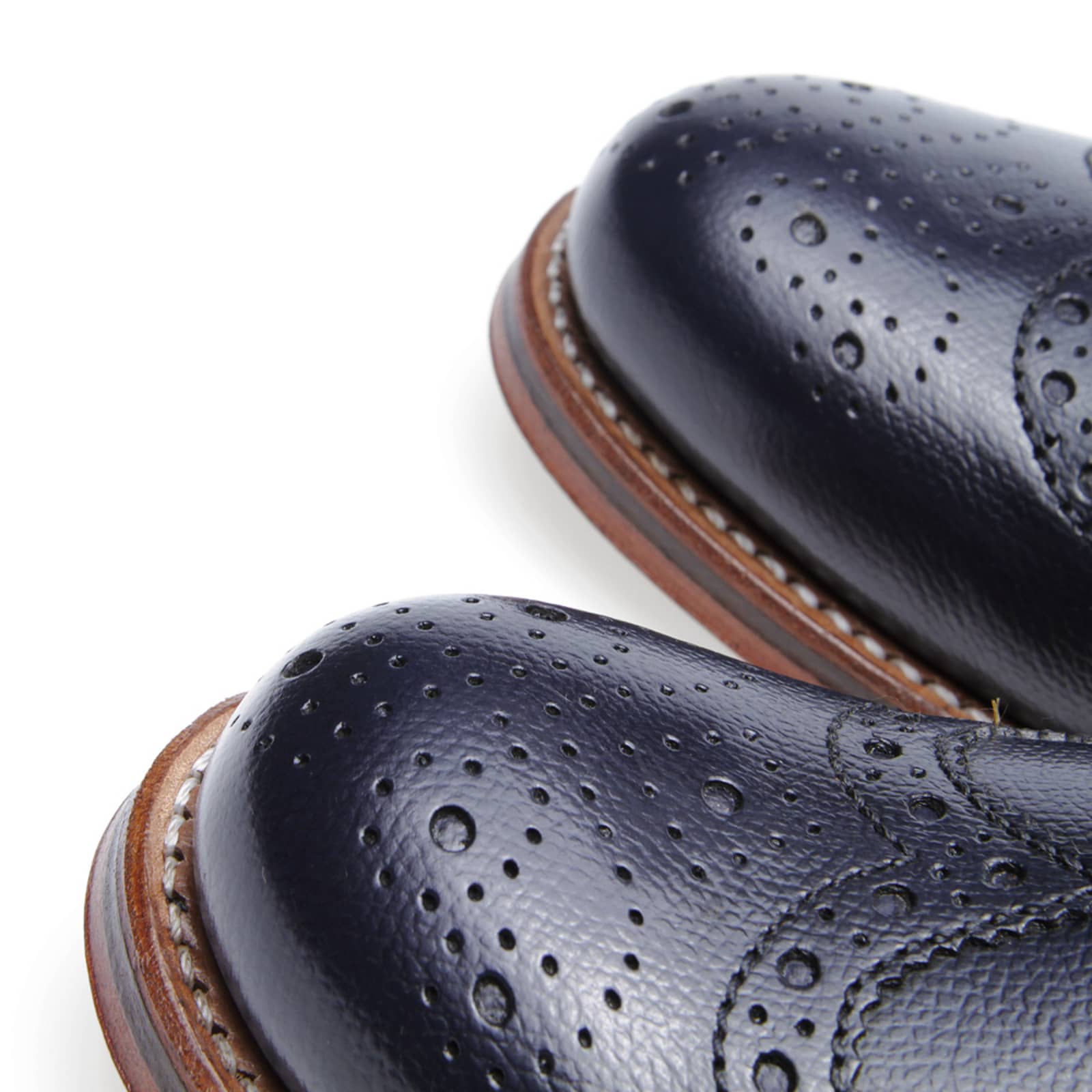Grenson Stanley Brogue Navy Alpine Grain END.