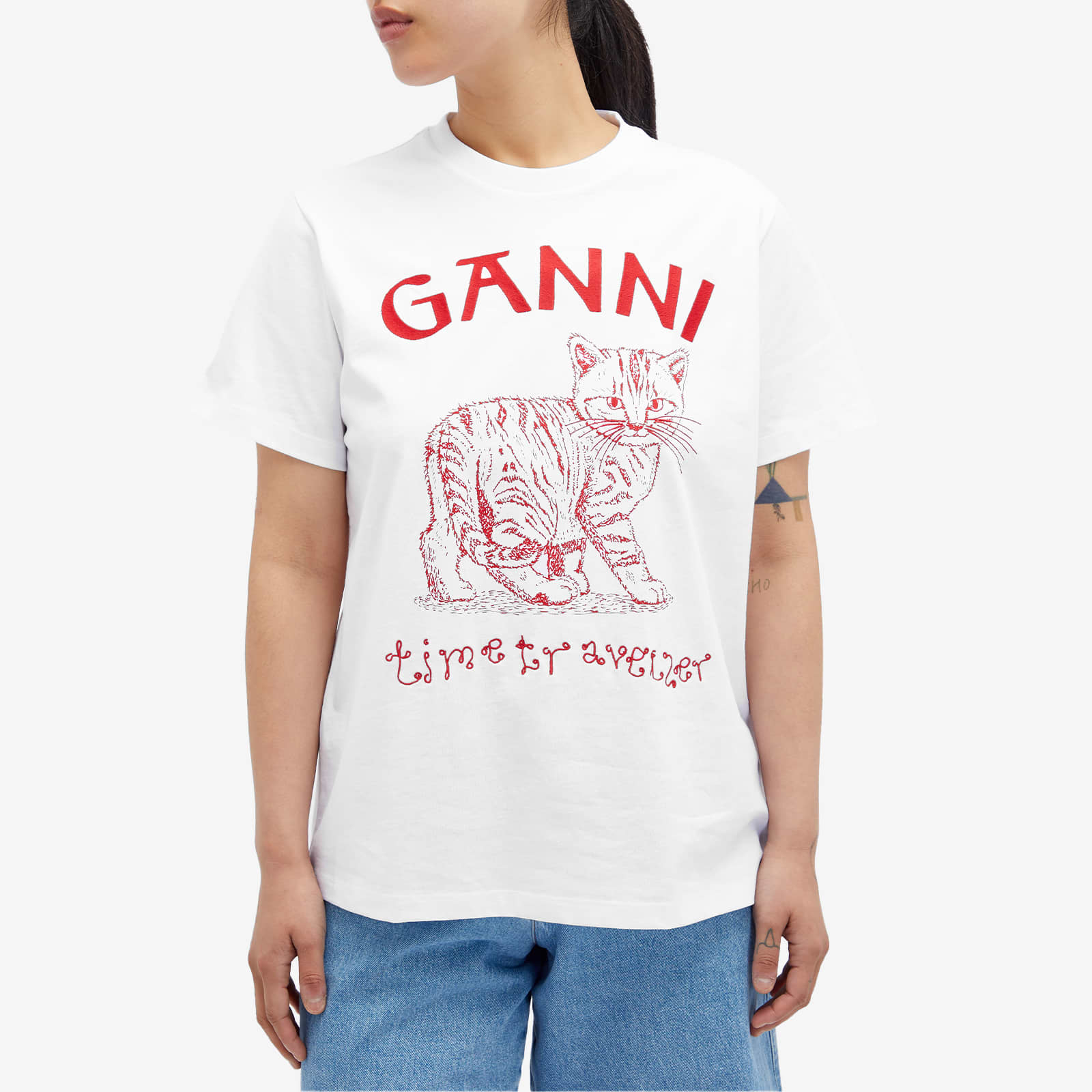 GANNI Cat T-Shirt Bright White | END. (AU)