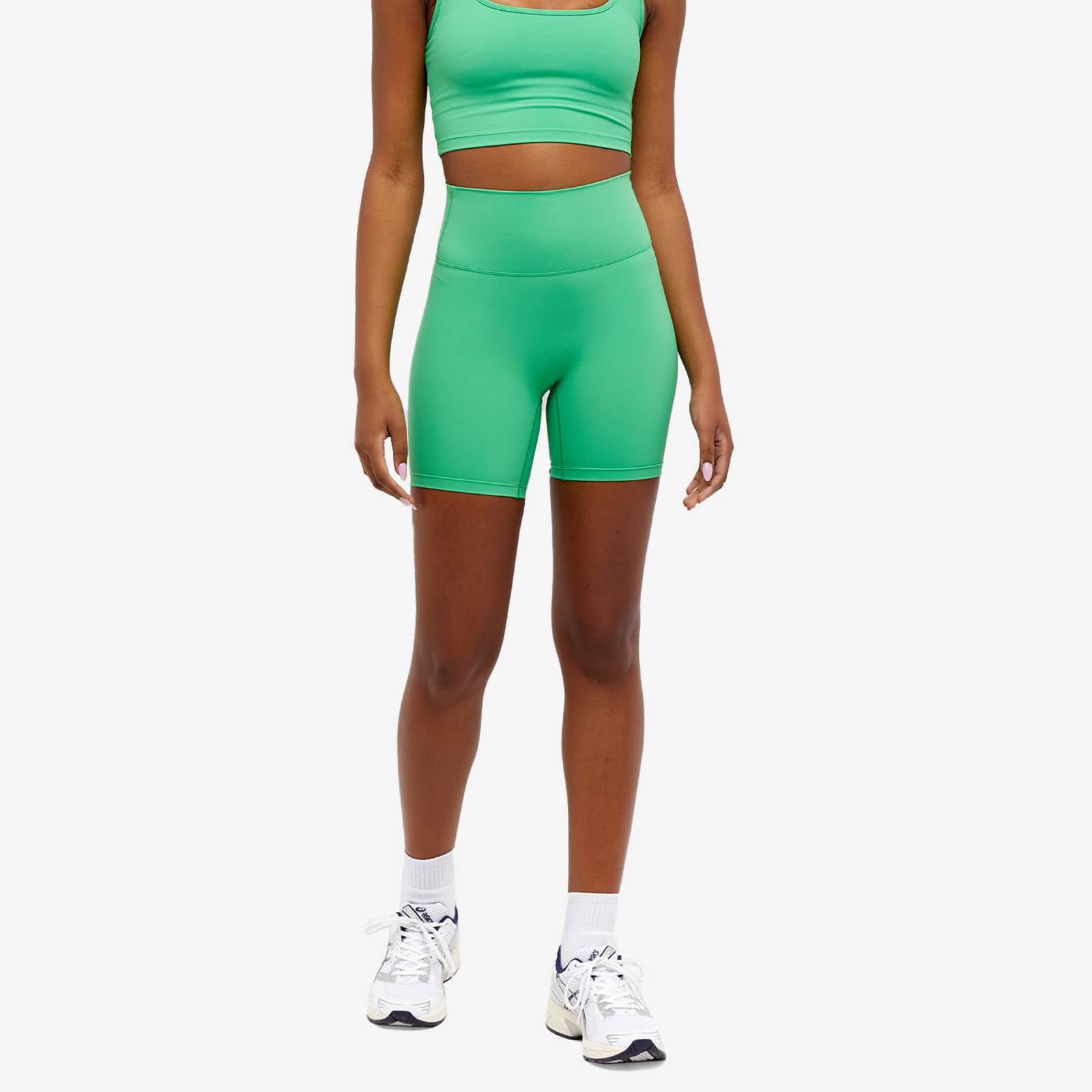 HATOPANTS Stretchy Yoga Shorts - Comfortable Active Mini Shorts, Cotton-Spandex, Green, Medium