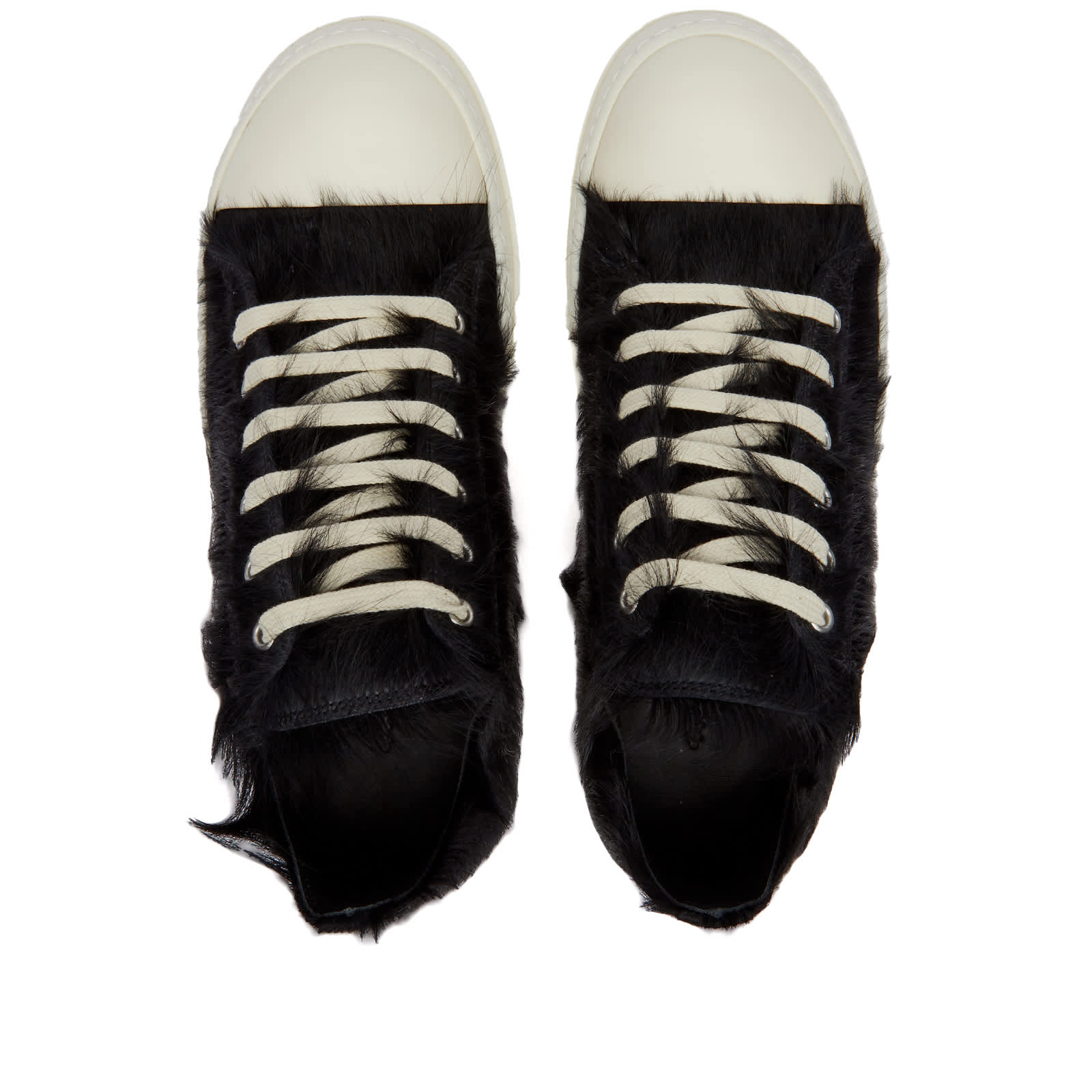 Rick Owens Pony Hair Low Sneaker Black & Milk END.