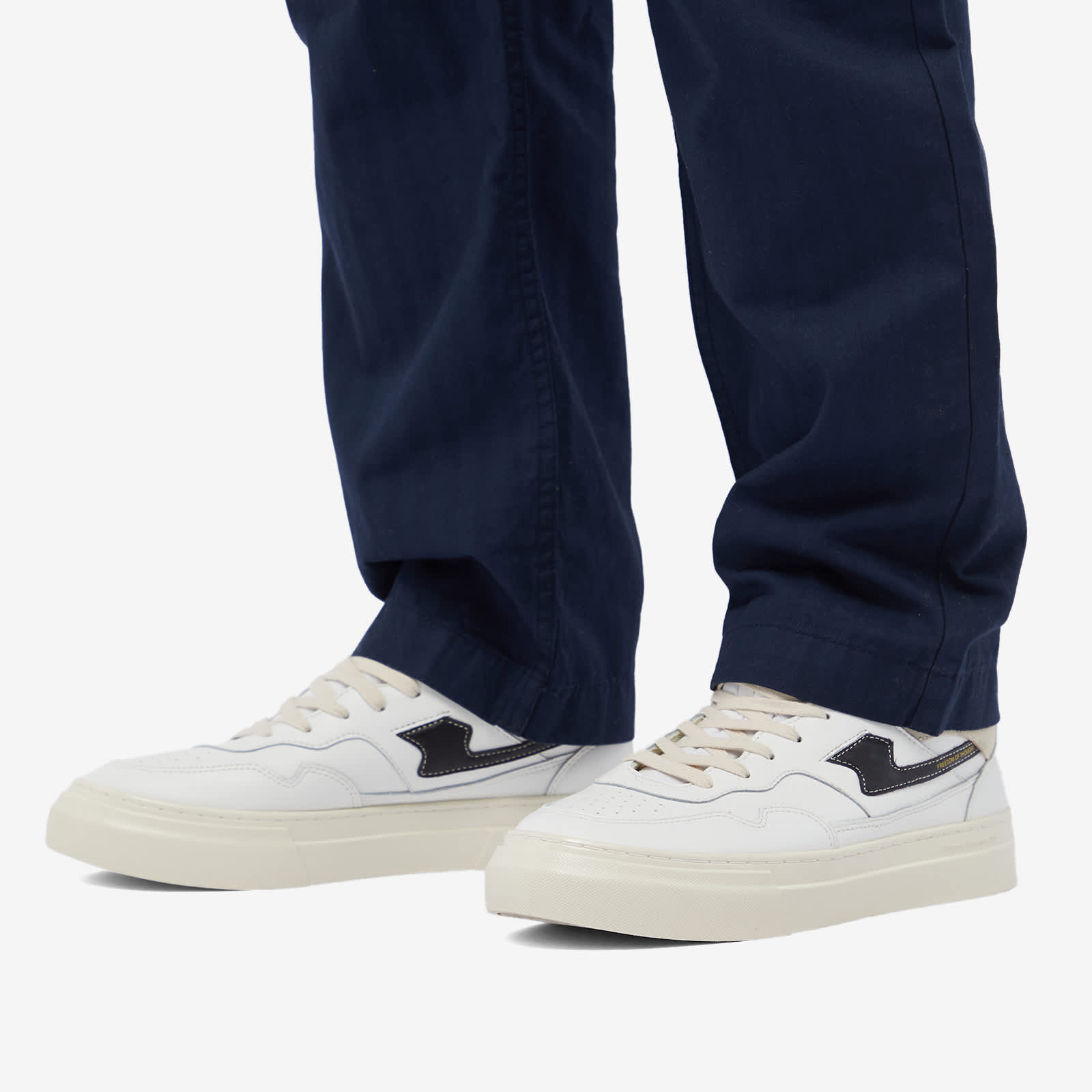 Stepney Workers Club Pearl SStrike Leather Sneaker White & Black END.