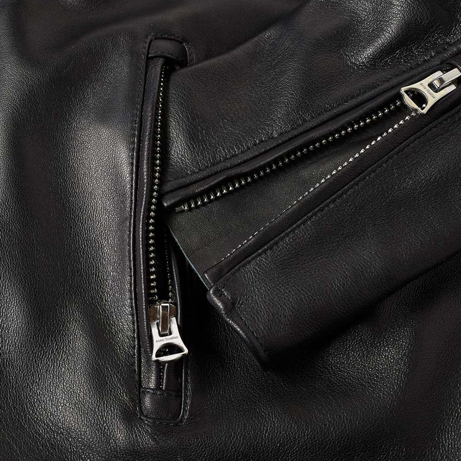 Acne Studios Nate Clean Leather Jacket - Black