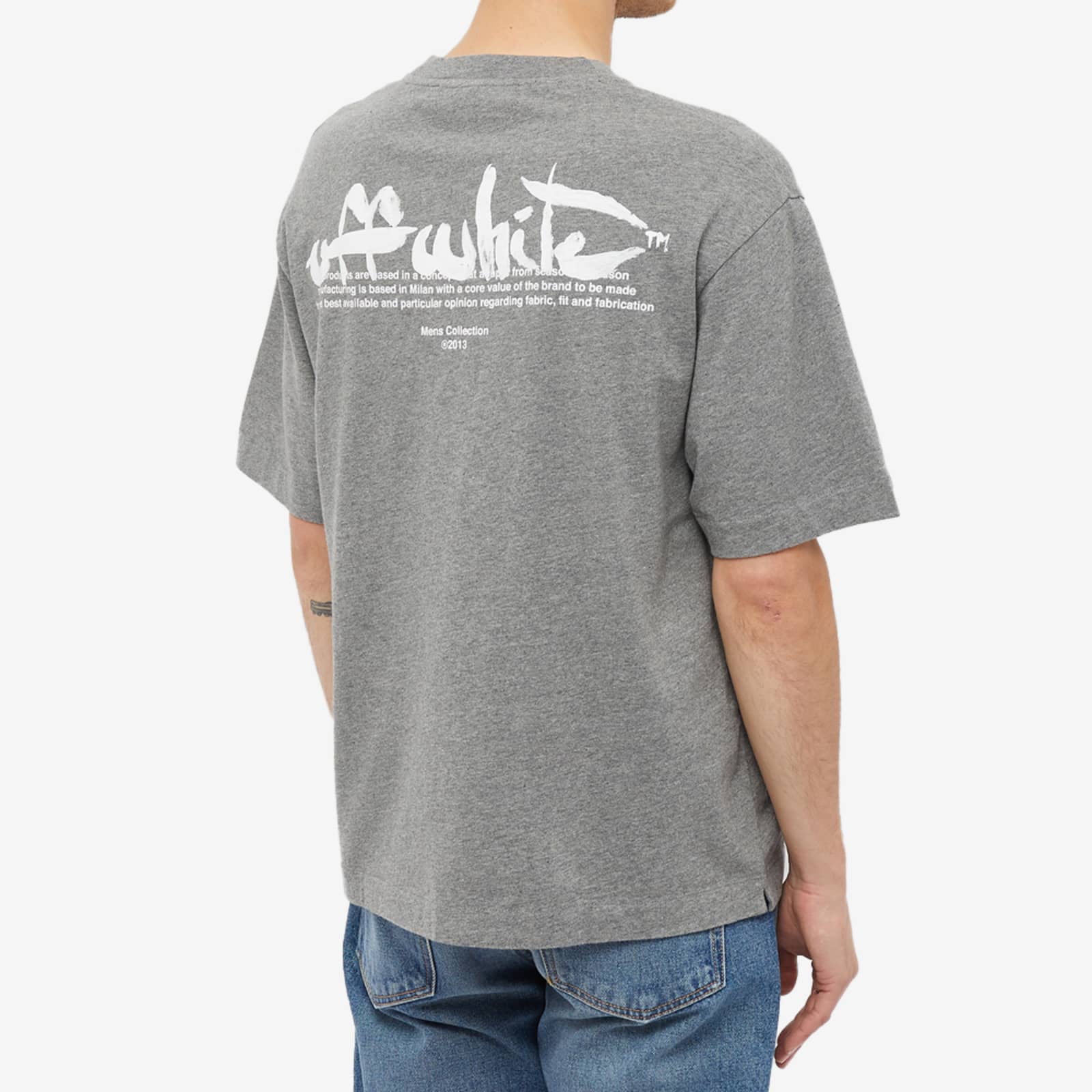 OffWhite Paint Script Oversized Skate TShirt Grey Marl END. (NL)