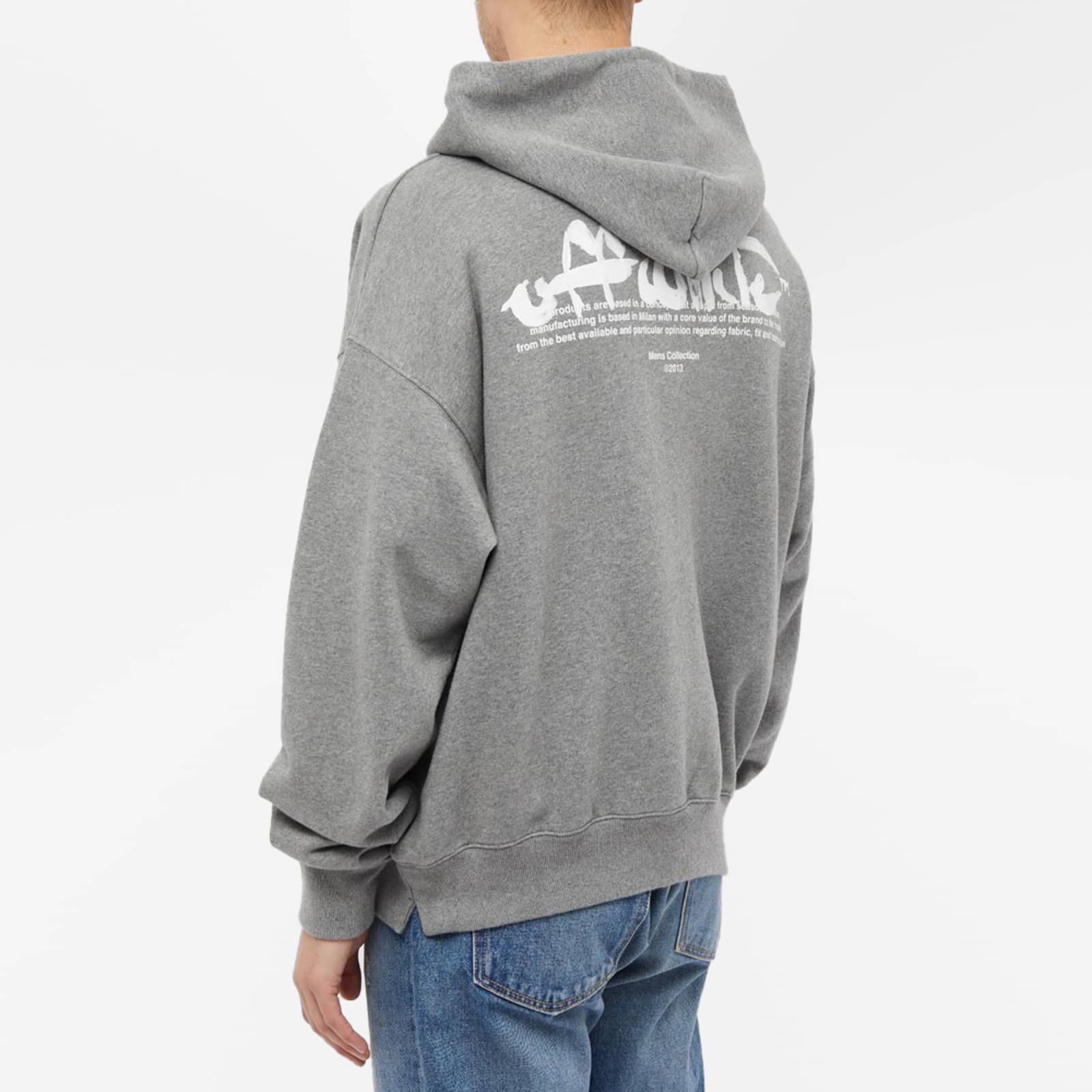OffWhite Paint Script Skate Hoodie Grey Marl END.