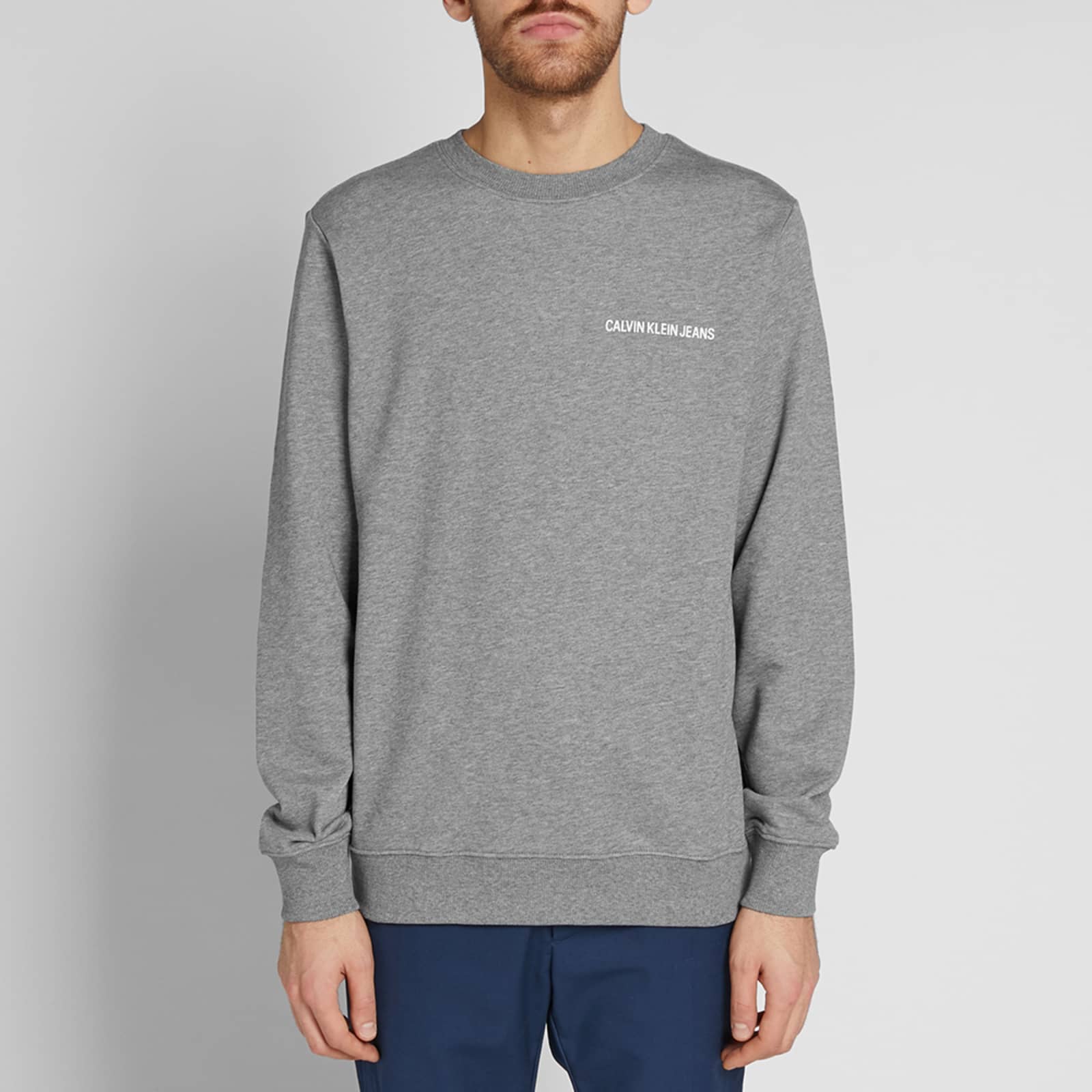 Calvin Klein Institutional Back Logo Sweat - Grey Heather