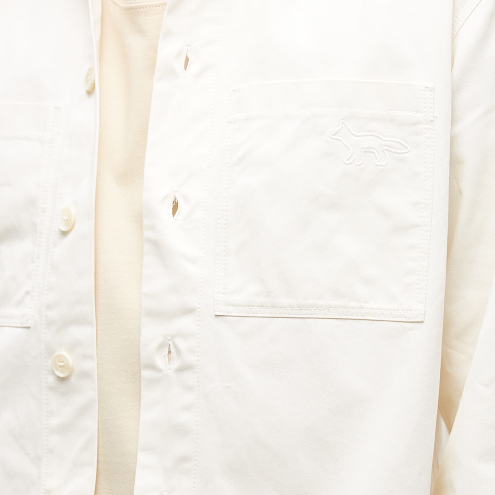 Maison Kitsune Snaps Shirt Jacket Milky White END. (US)