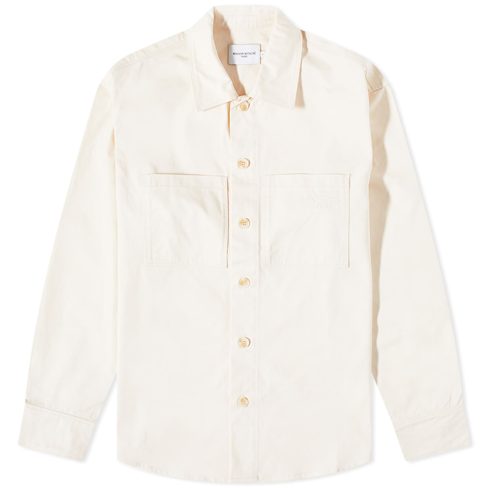 Maison Kitsune Snaps Shirt Jacket Milky White END. (US)