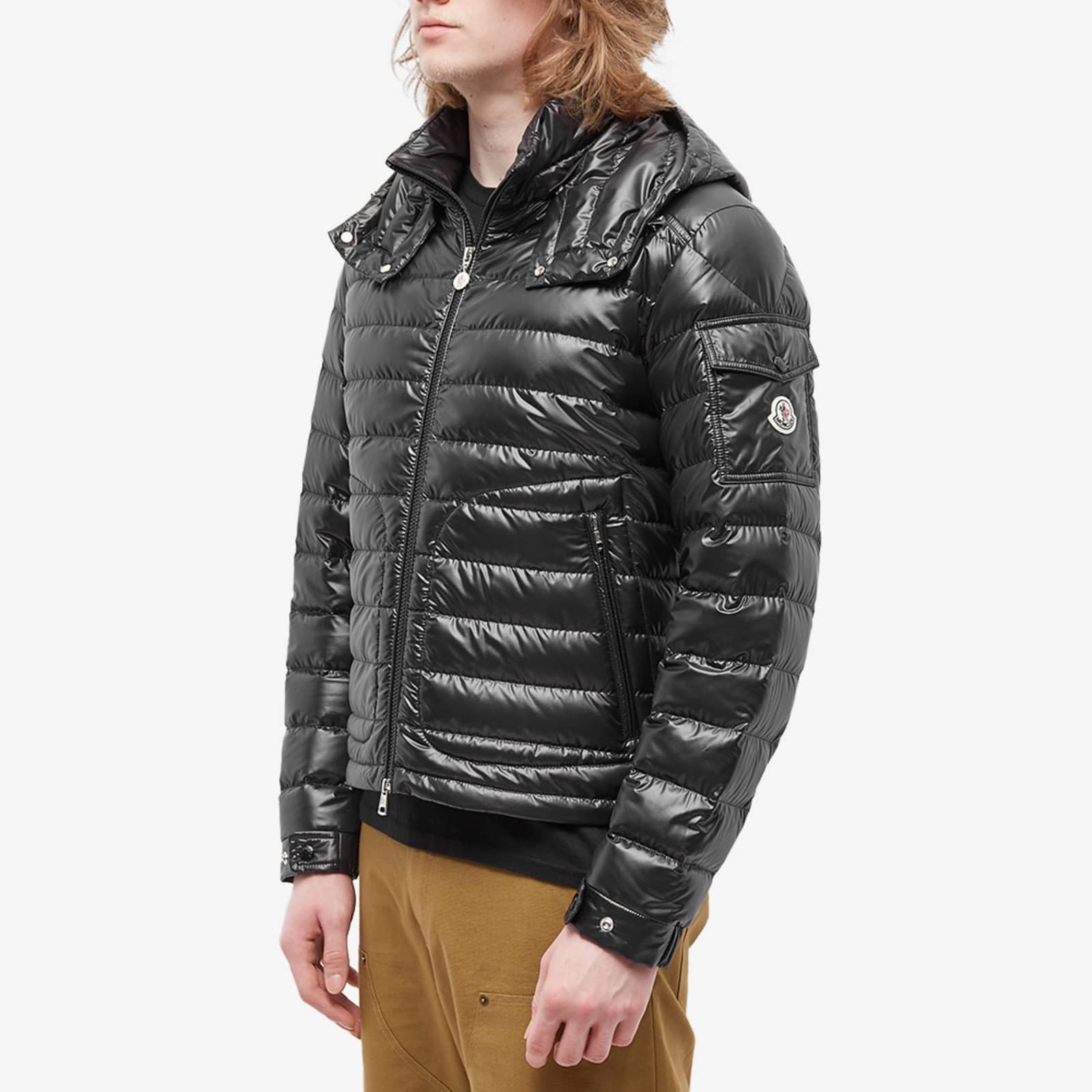 Moncler Lauros Hooded Light Down Jacket Black END. (US)