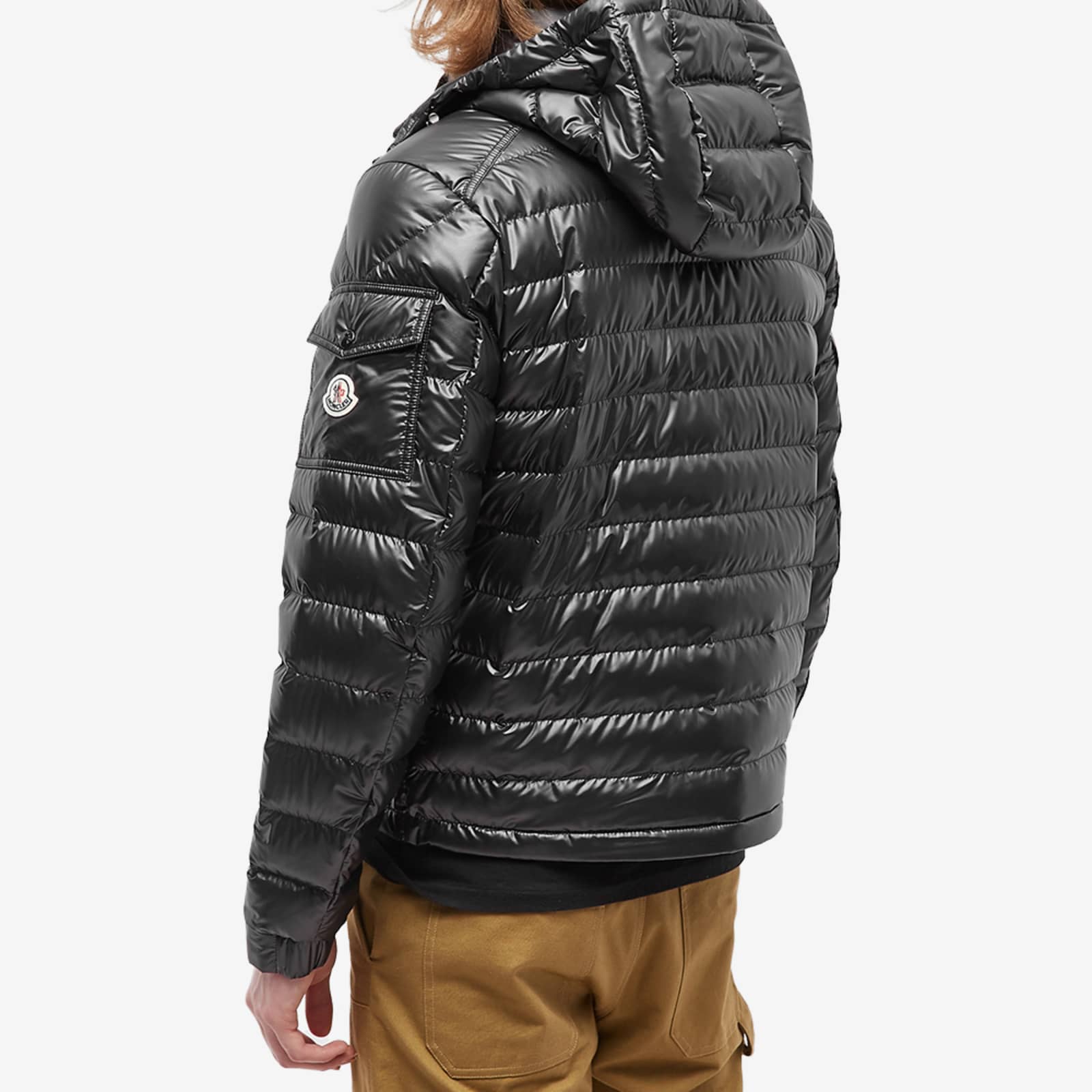 Moncler Lauros Hooded Light Down Jacket Black END.