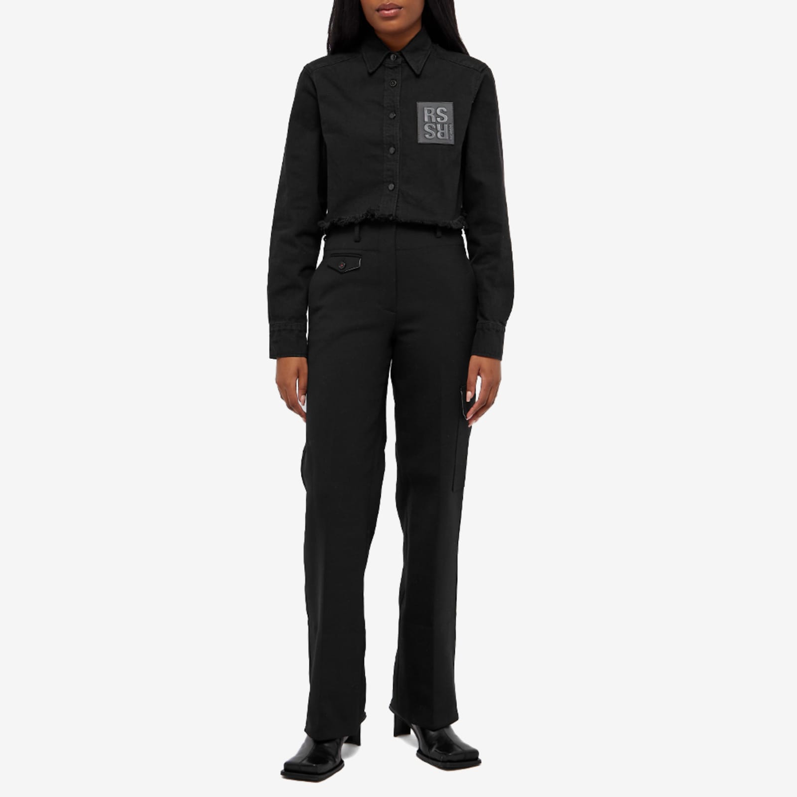 Raf Simons Cropped Denim Shirt Black END raf-simons-cropped-denim-shirt-black-end