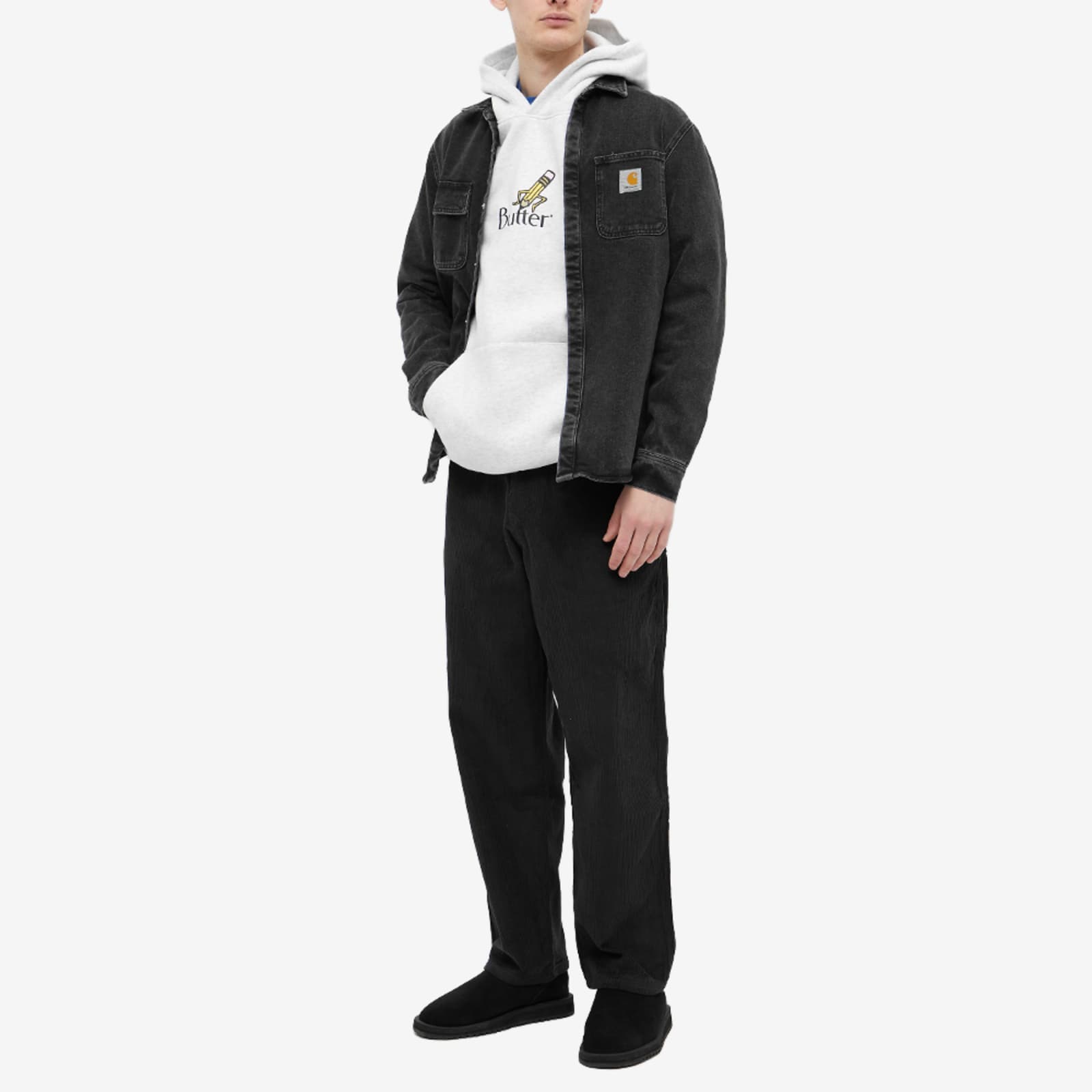 Butter Goods Pencil Logo Hoodie Heather Grey END. (KR)