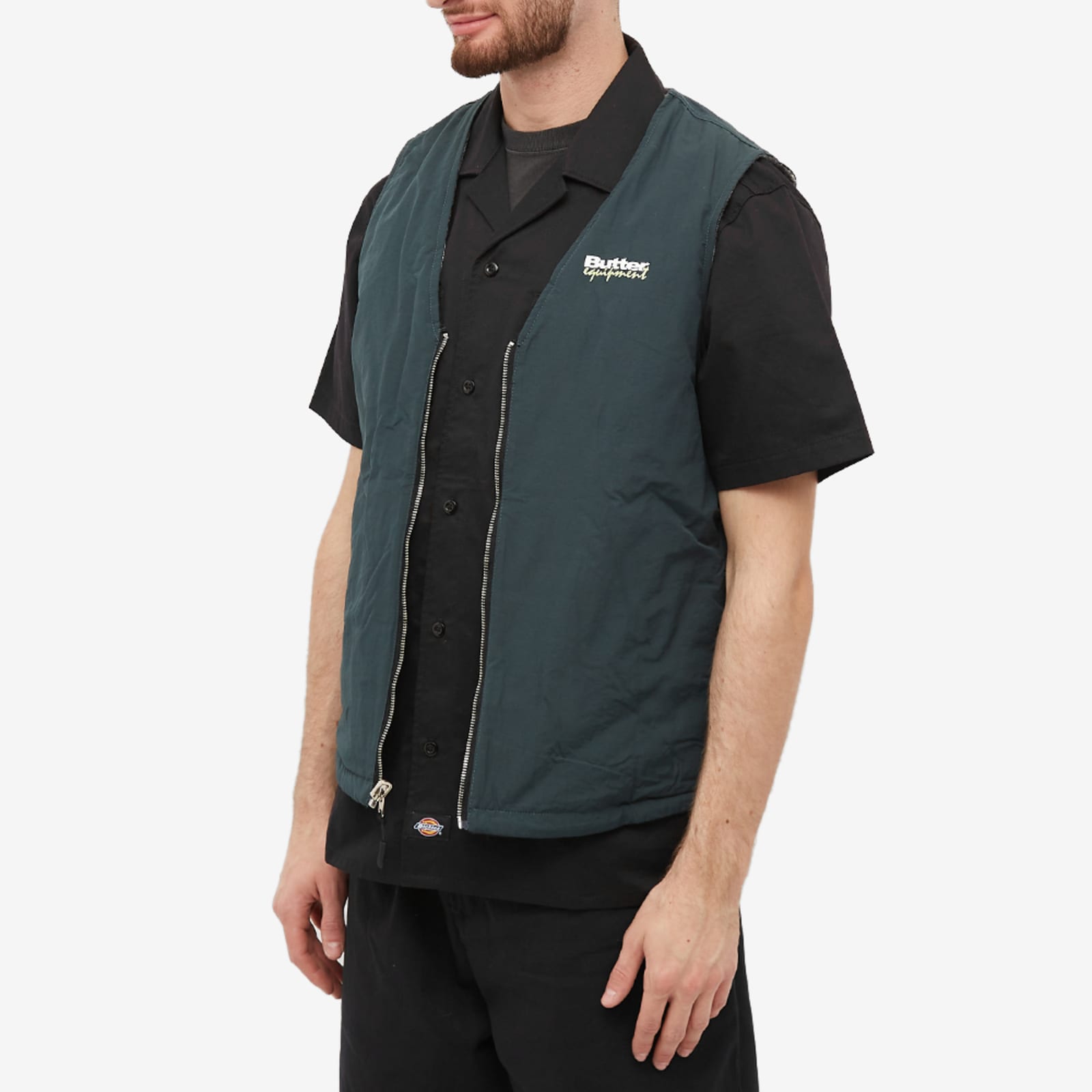 Butter Goods Shadow Plaid Reversible Vest Black & White END.